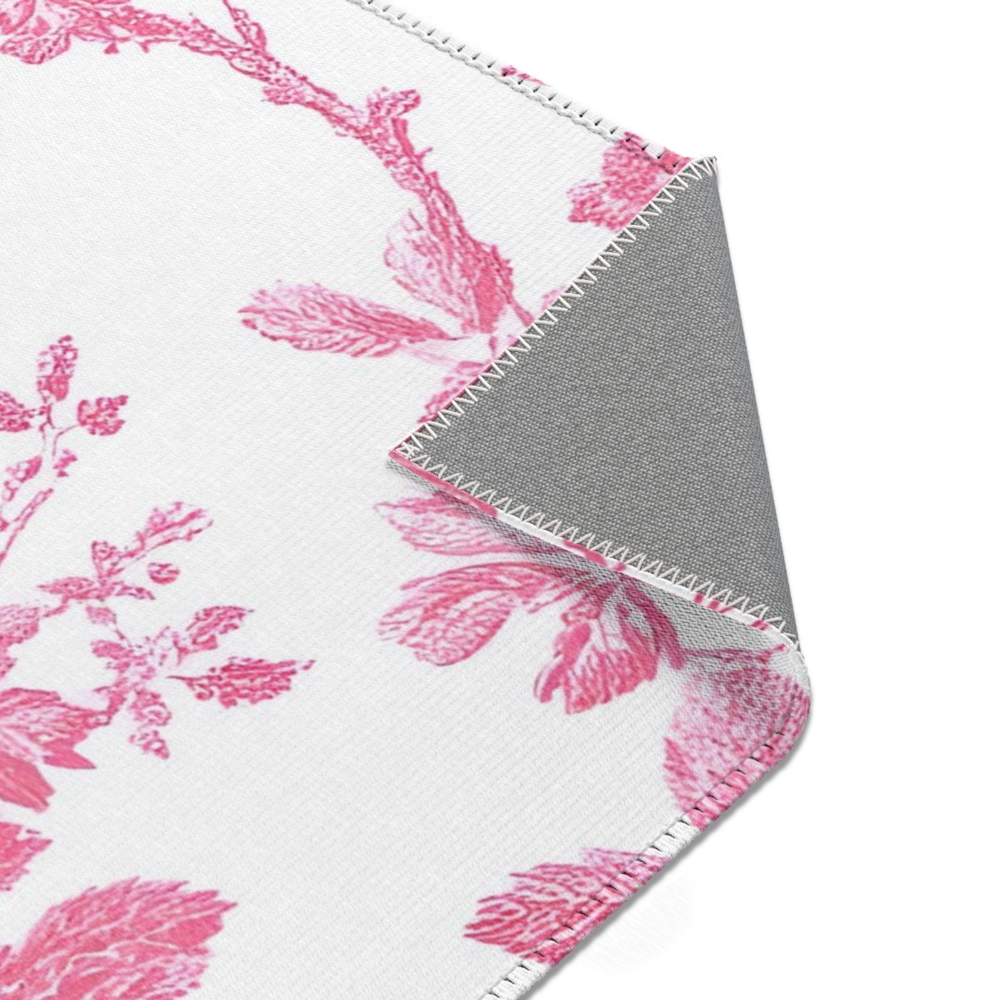 Pink Floral Toile Area Rug, Artsulli - Art is Long, Life is Short, Home Decor, , , , , , , 