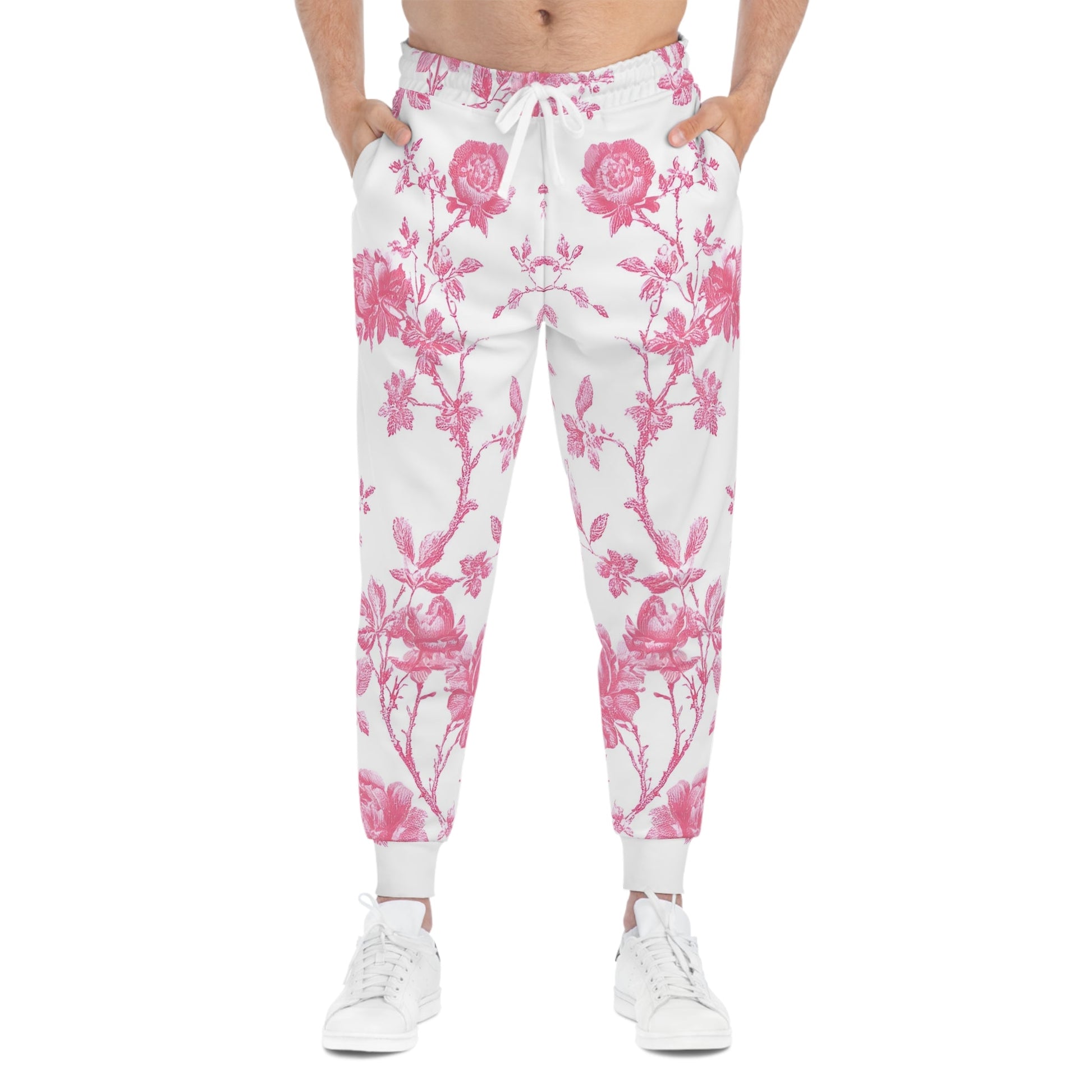 Pink Floral Toile Joggers, Artsulli - Art is Long, Life is Short, All Over Prints, , , , , , , 
