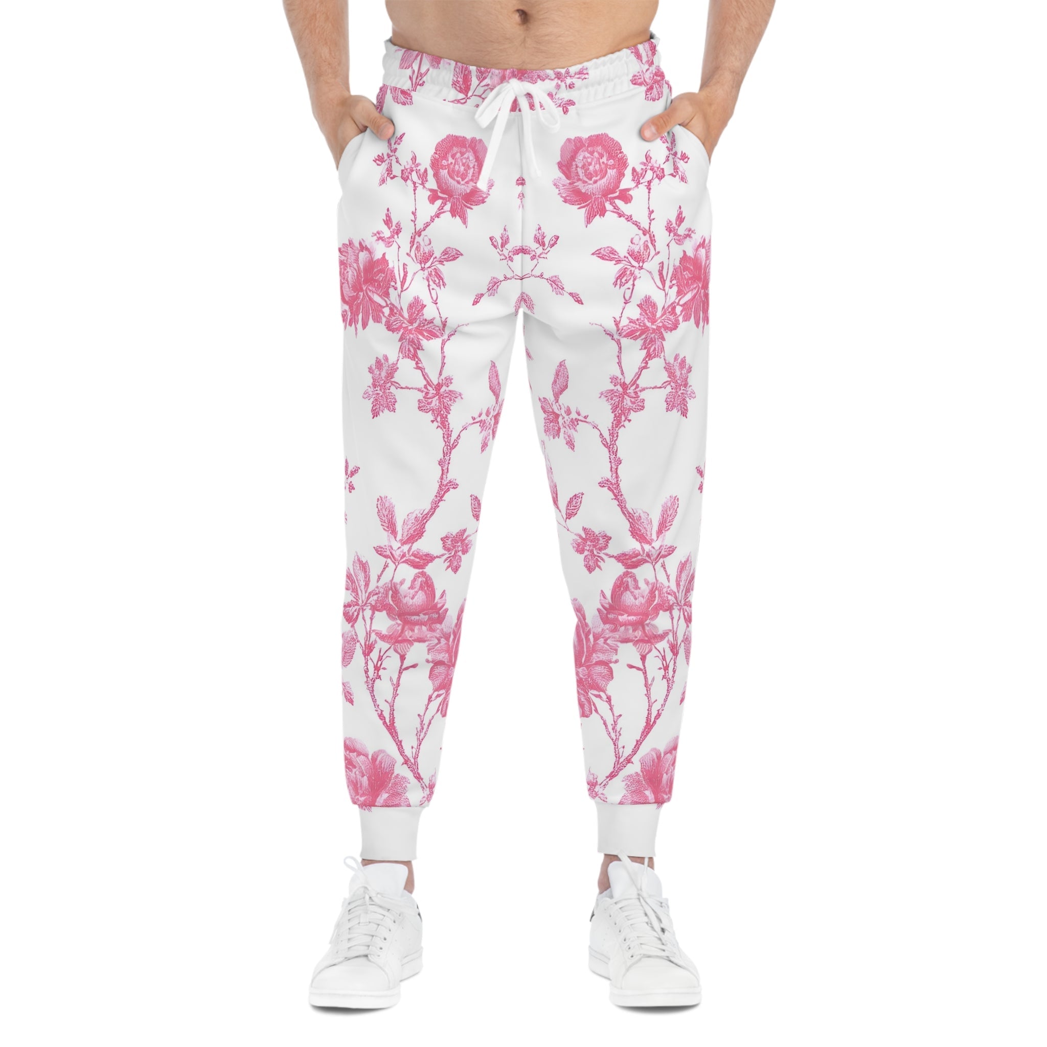Pink Floral Toile Joggers, Artsulli - Art is Long, Life is Short, All Over Prints, , , , , , , 
