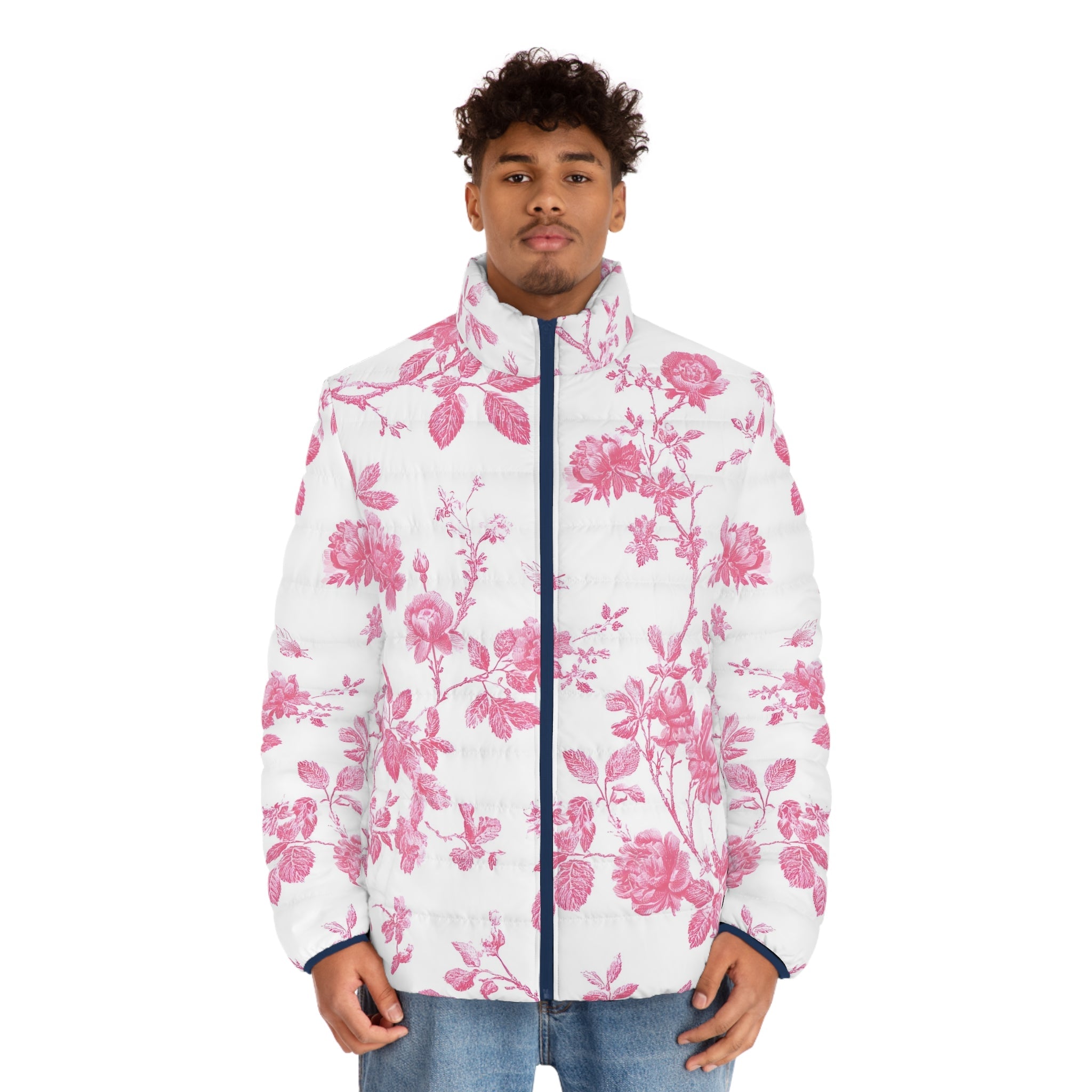 JAKKOUTTHEBXX Pink Floral Toile Puffer Jacket 2025