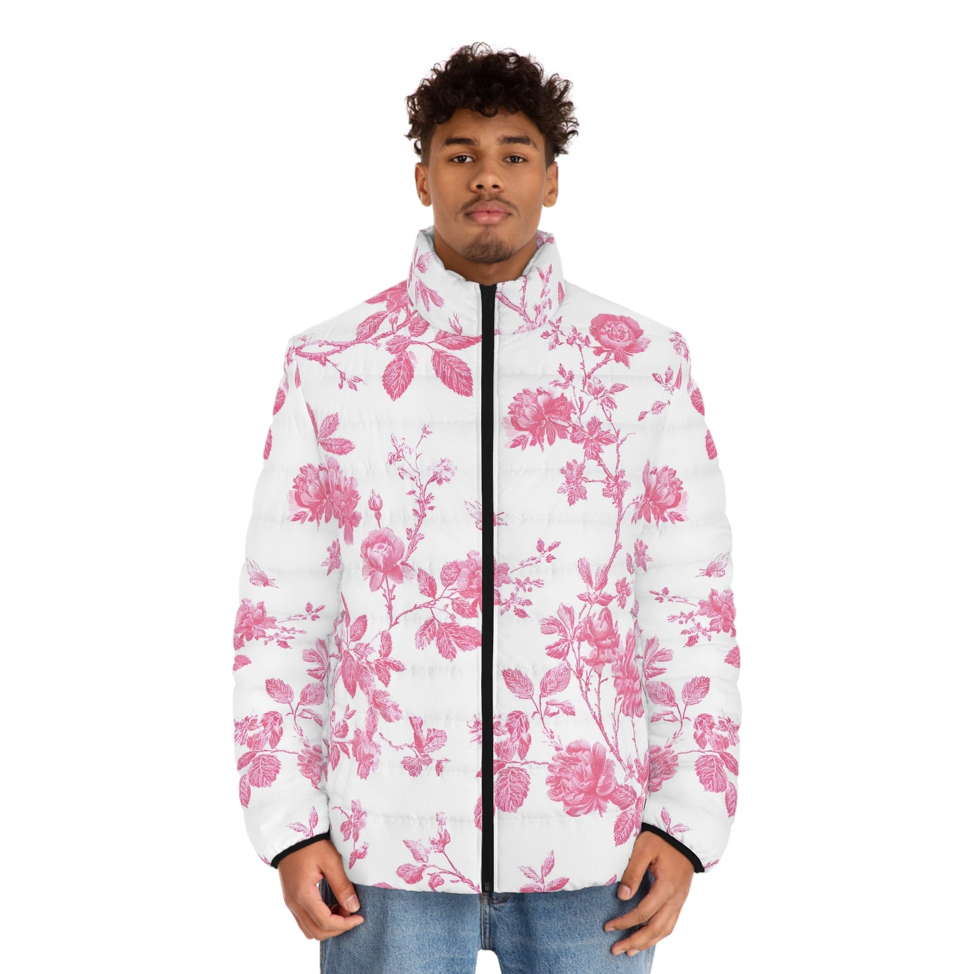 JAKKOUTTHEBXX Pink Floral Toile Puffer Jacket 2025