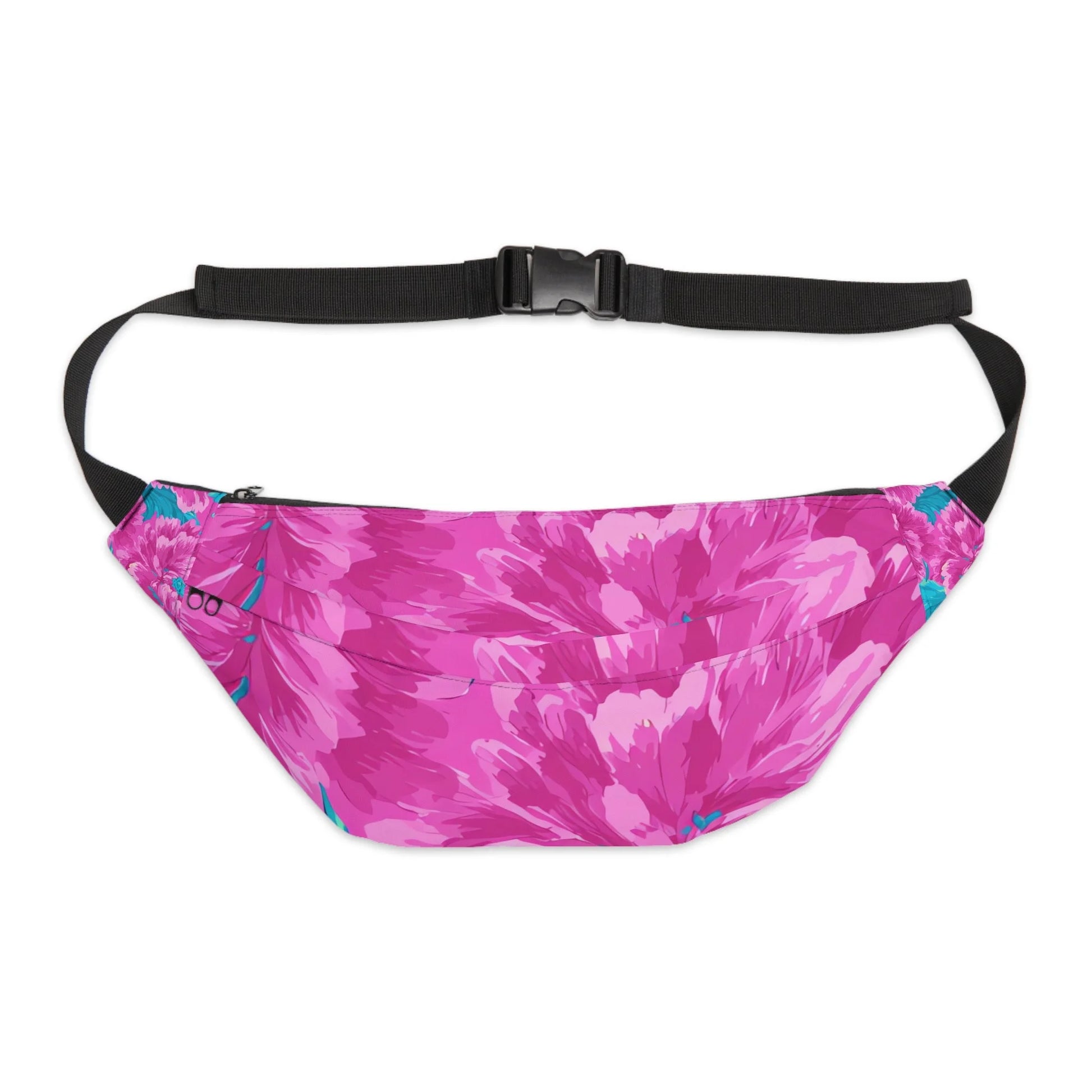 Pink Floral Utilitarian Fanny Pack, Artsulli - Art is Long, Life is Short, Bags, Size, 8" × 9" × 4'', , , , , 14354027065845147059