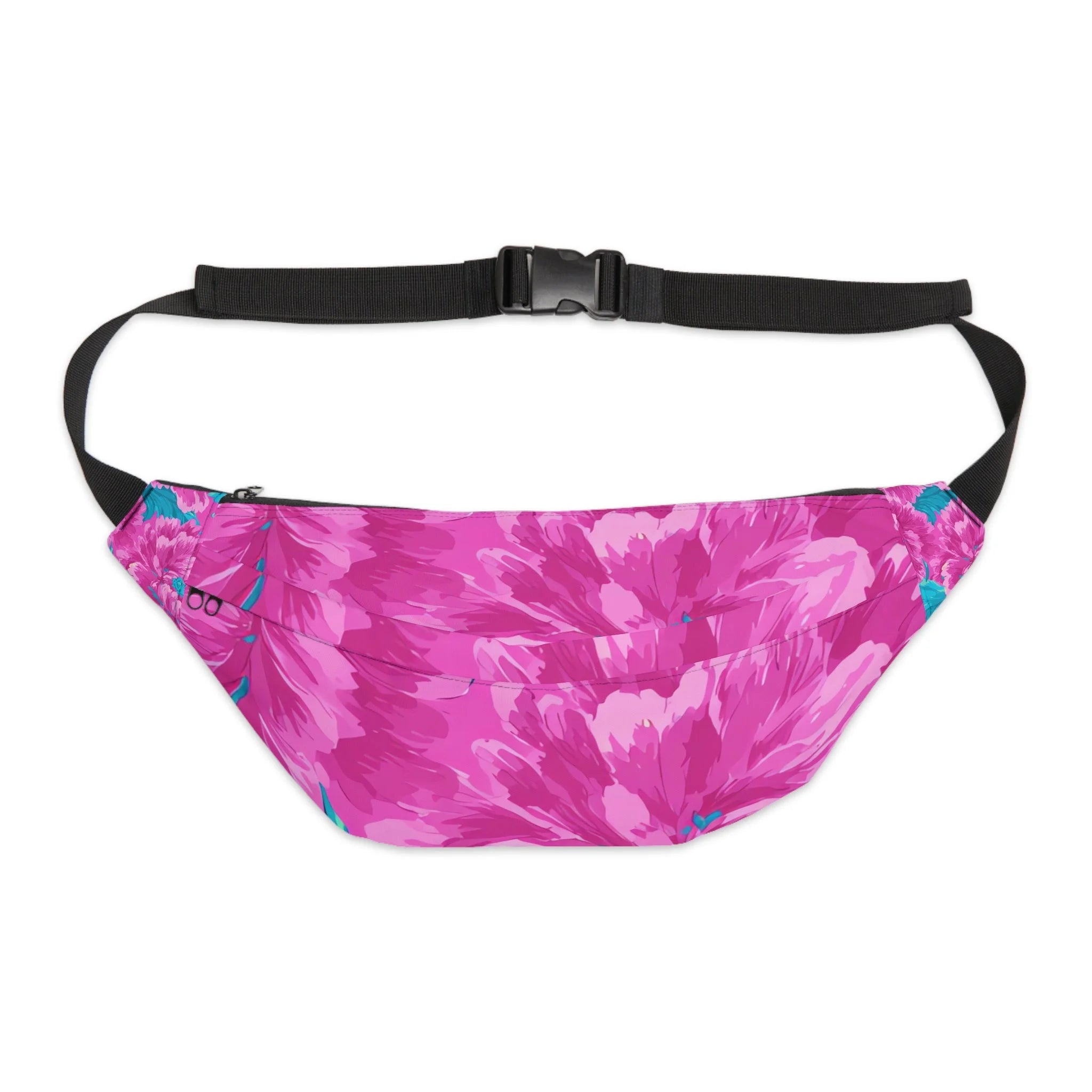 Pink Floral Utilitarian Fanny Pack, Artsulli - Art is Long, Life is Short, Bags, Size, 8" × 9" × 4'', , , , , 14354027065845147059