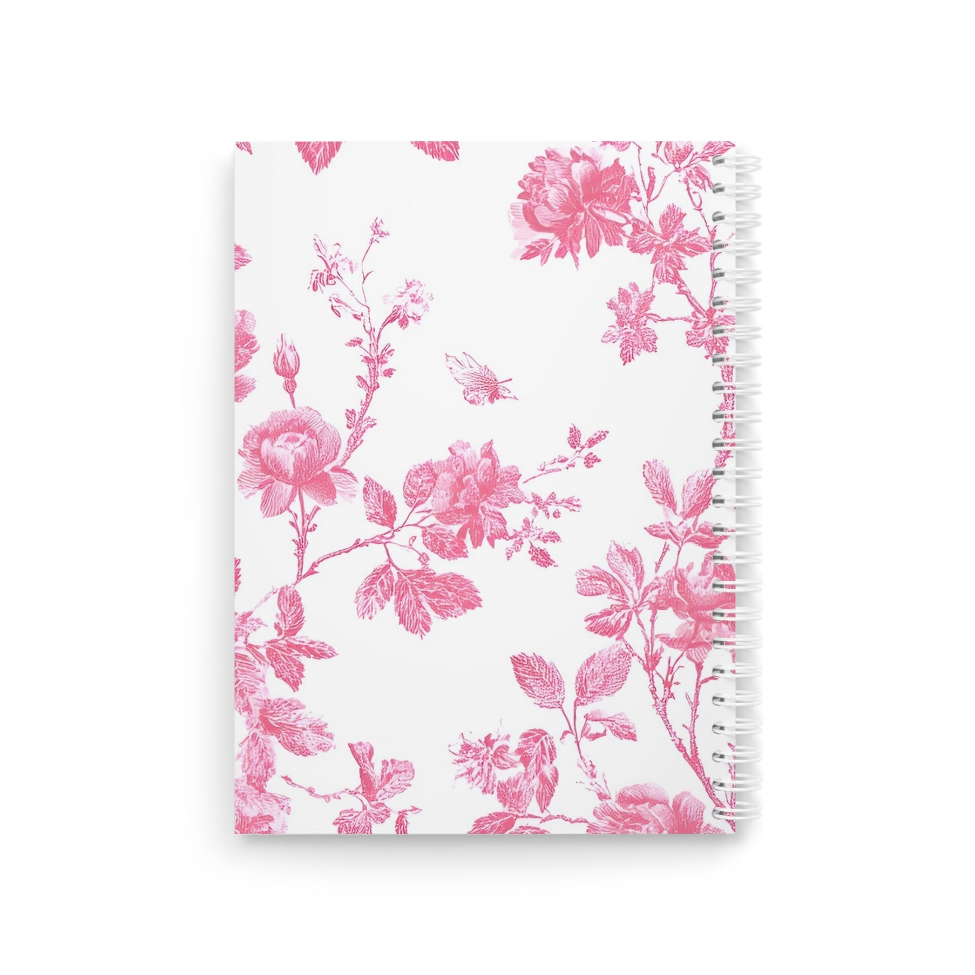 JAKKOUTTHEBXX Pink Floral Wide Ruled Spiral Notebook 2025