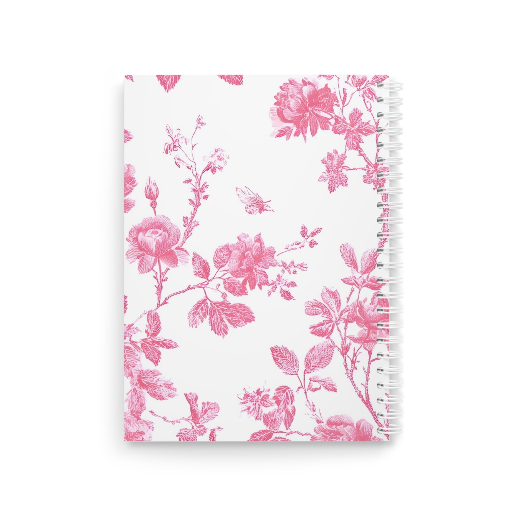 JAKKOUTTHEBXX Pink Floral Wide Ruled Spiral Notebook 2025