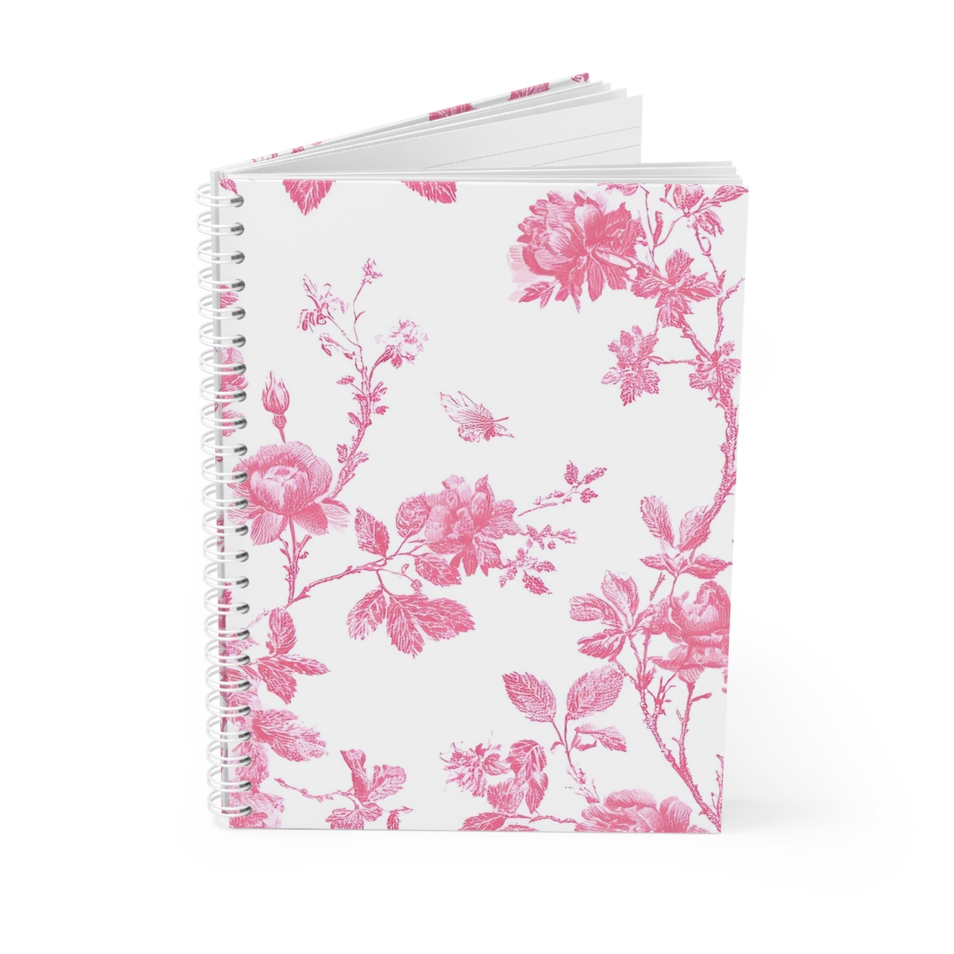 JAKKOUTTHEBXX Pink Floral Wide Ruled Spiral Notebook 2025