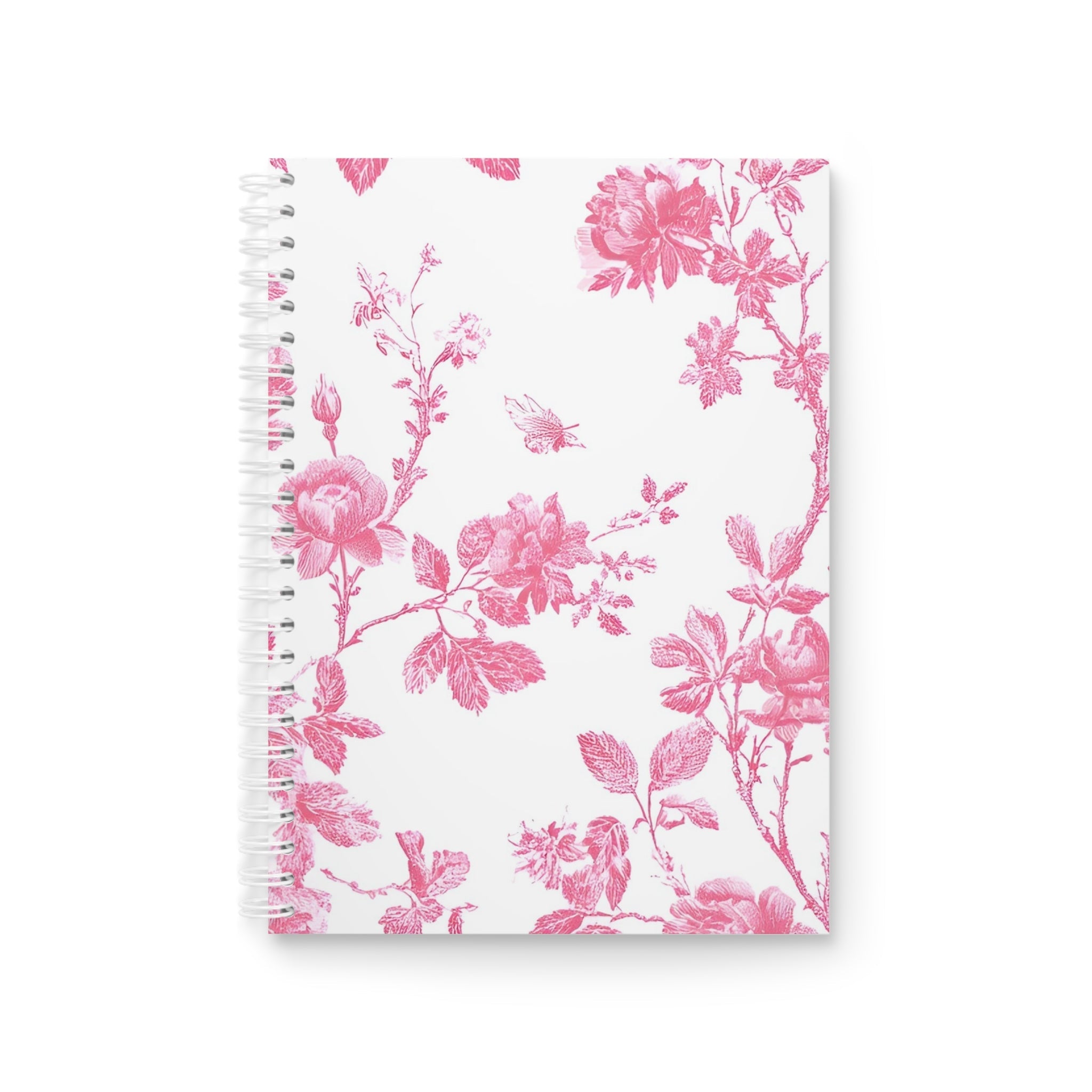 JAKKOUTTHEBXX Pink Floral Wide Ruled Spiral Notebook 2025