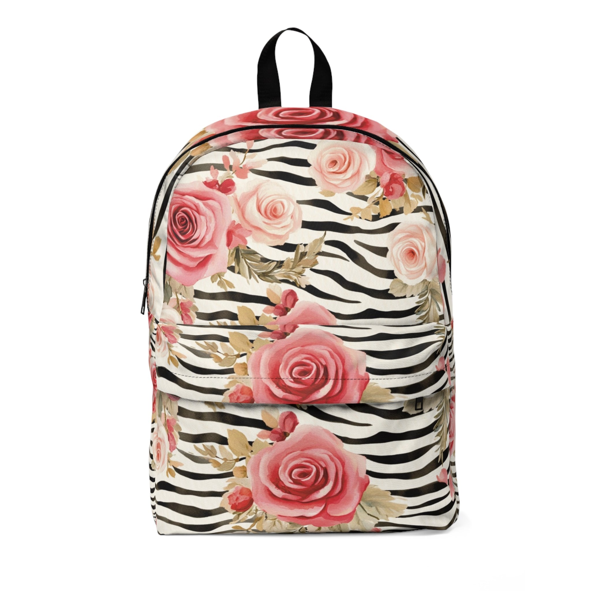 Printify Pink Floral Zebra Print Backpack 2025