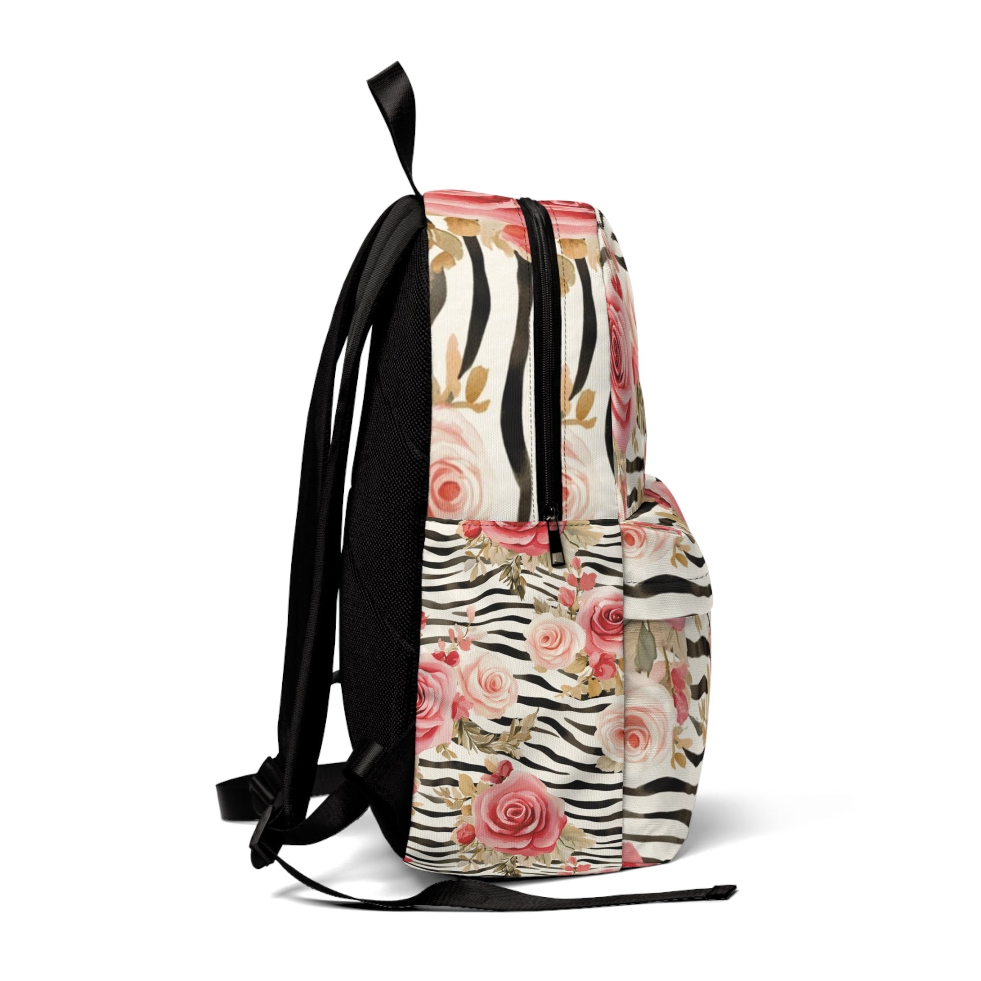 Printify Pink Floral Zebra Print Backpack 2025