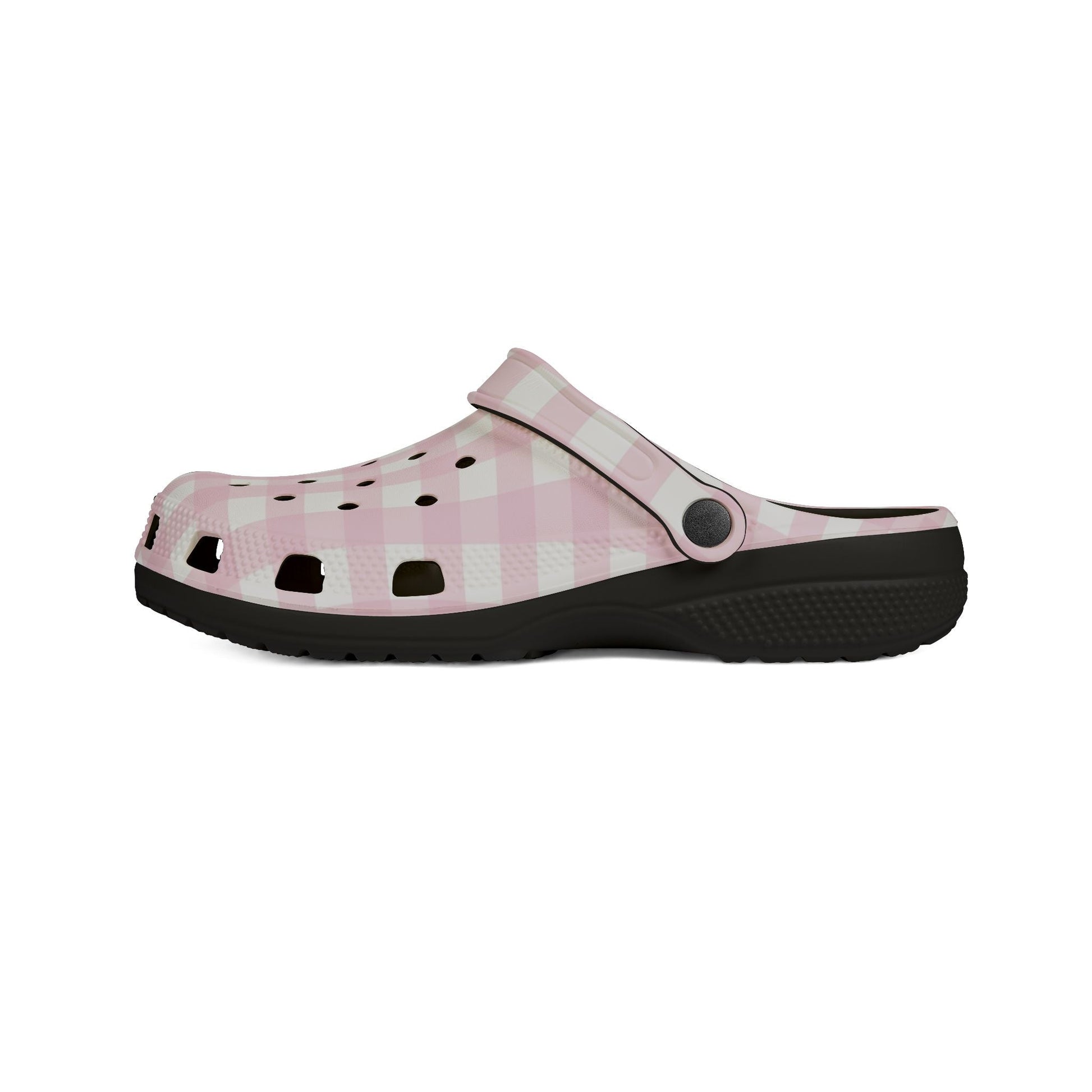 JAKKOUTTHEBXX Pink Gingham EVA Foam Clogs 2025