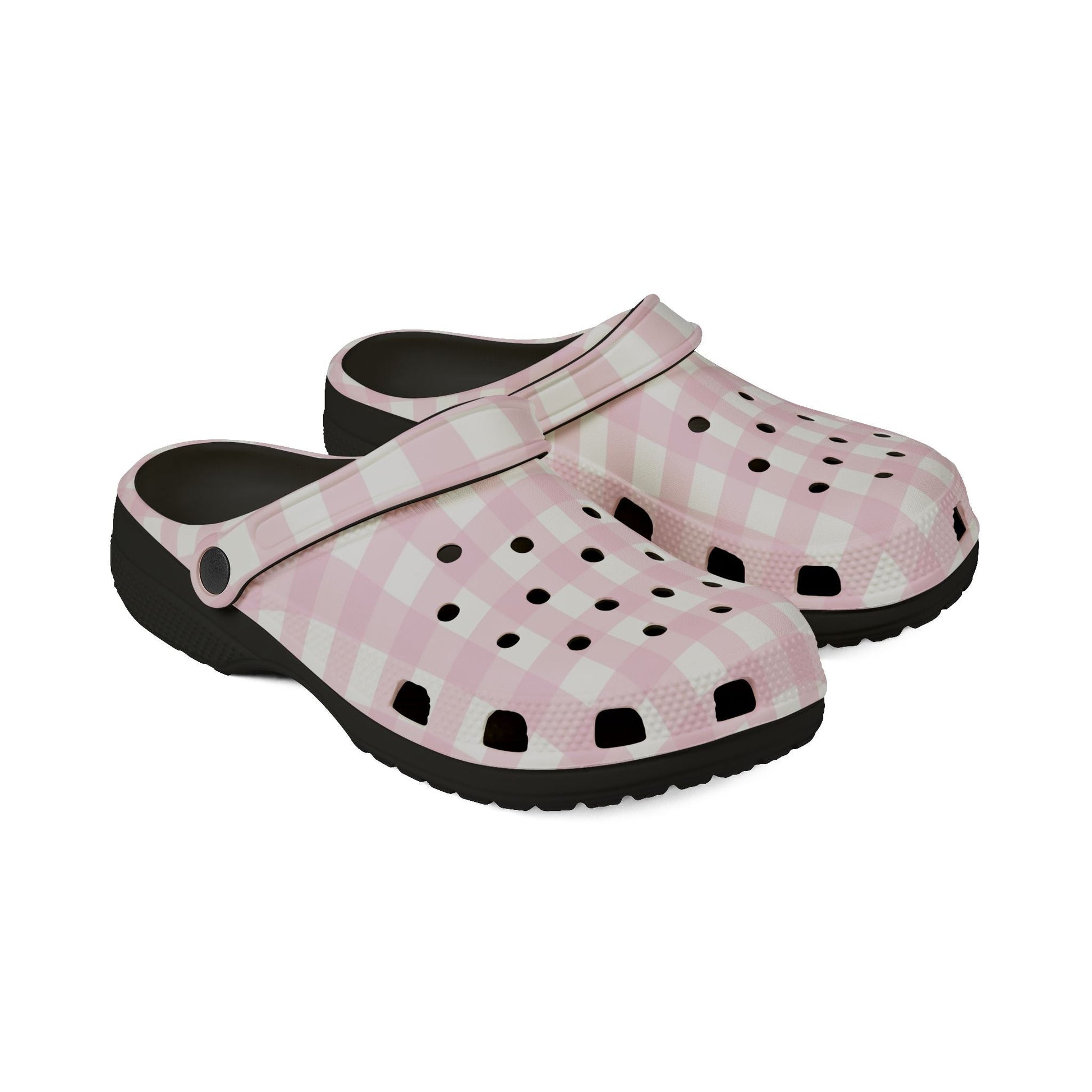 JAKKOUTTHEBXX Pink Gingham EVA Foam Clogs 2025