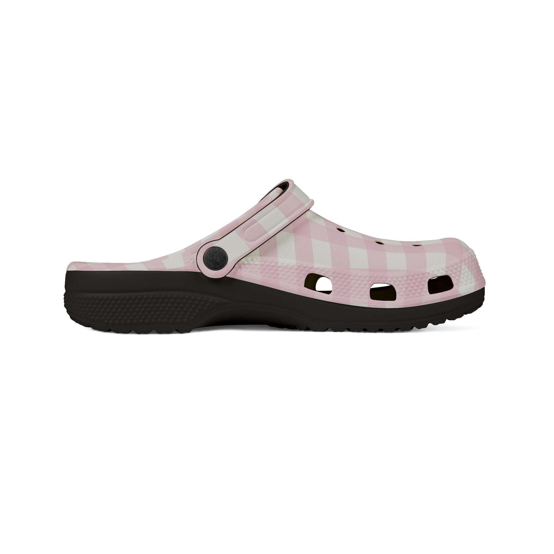 JAKKOUTTHEBXX Pink Gingham EVA Foam Clogs 2025