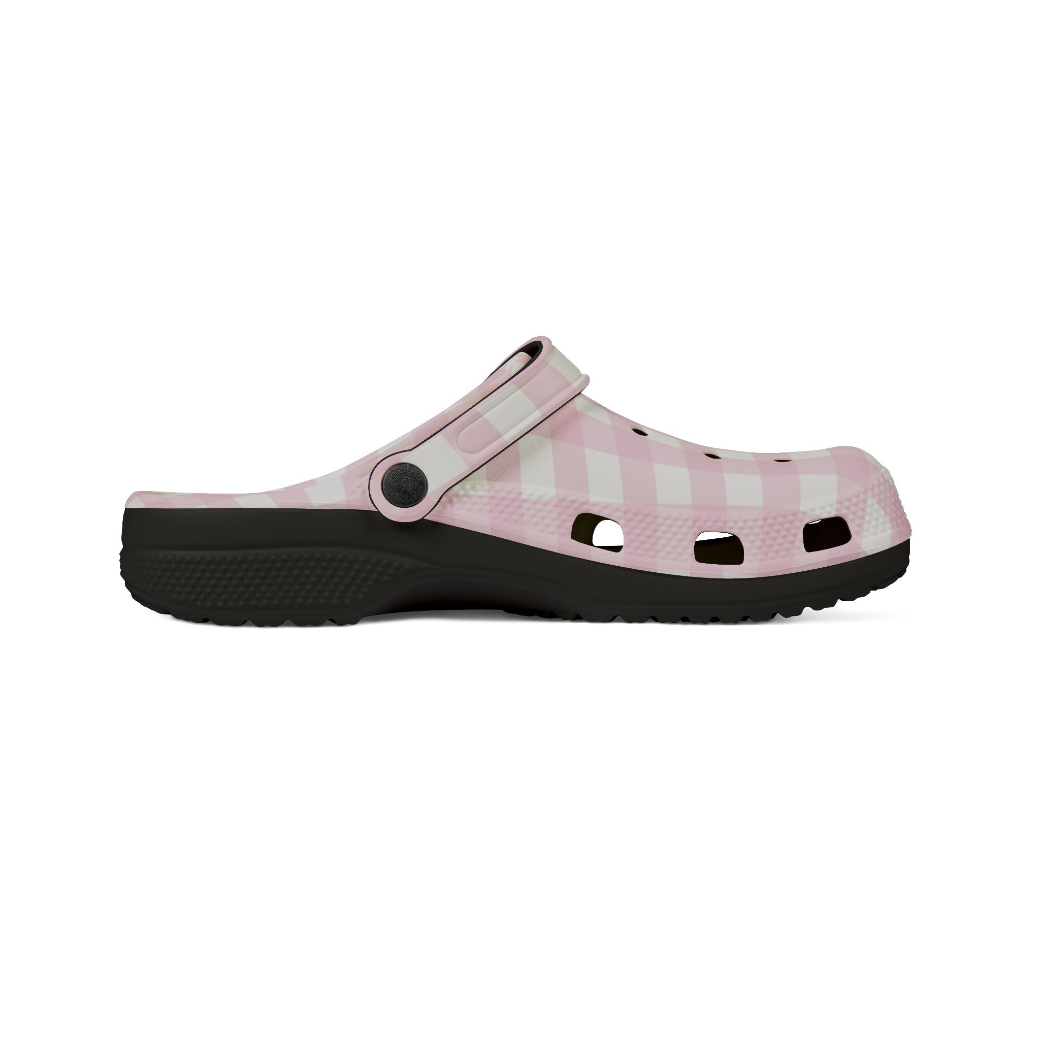 JAKKOUTTHEBXX Pink Gingham EVA Foam Clogs 2025