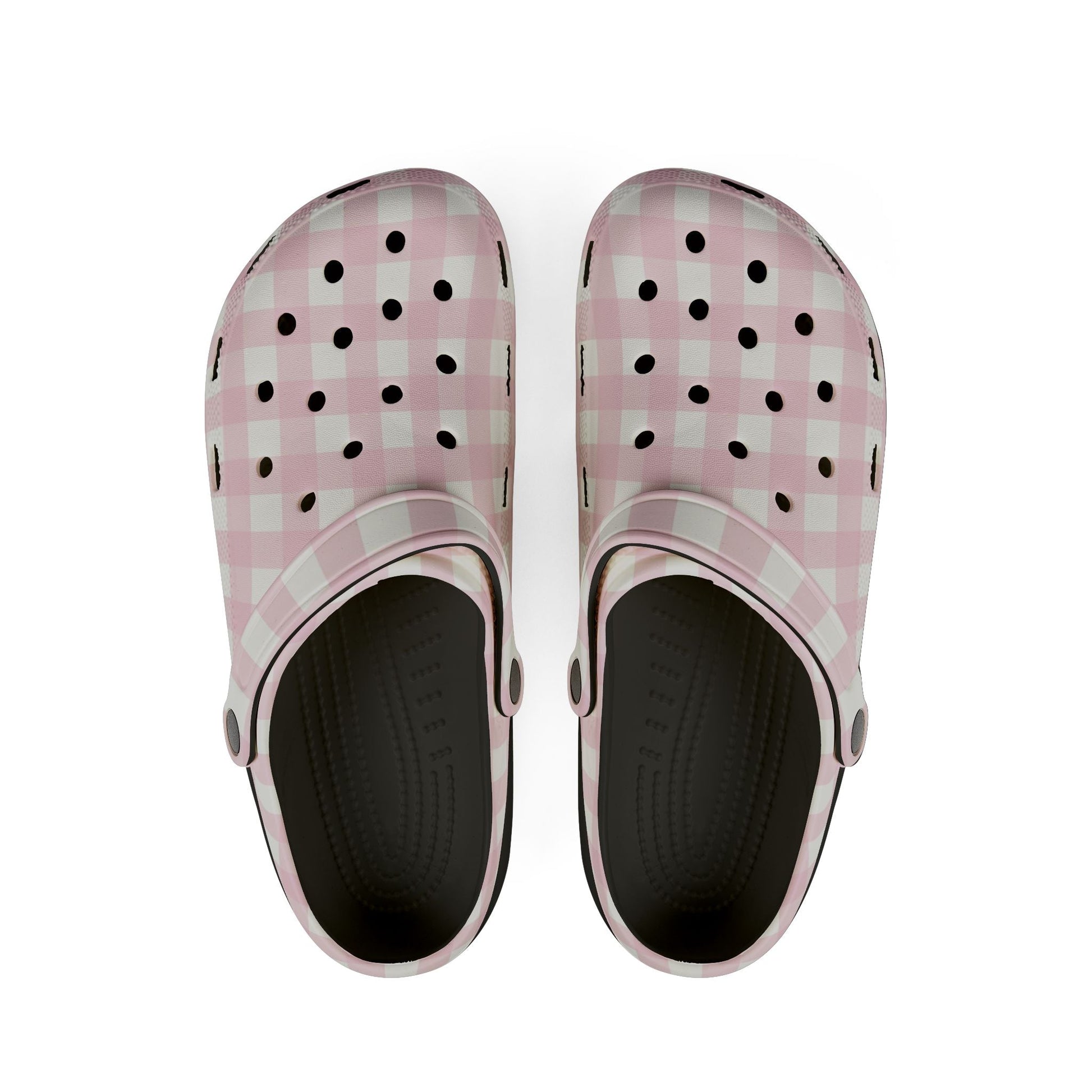 JAKKOUTTHEBXX Pink Gingham EVA Foam Clogs 2025