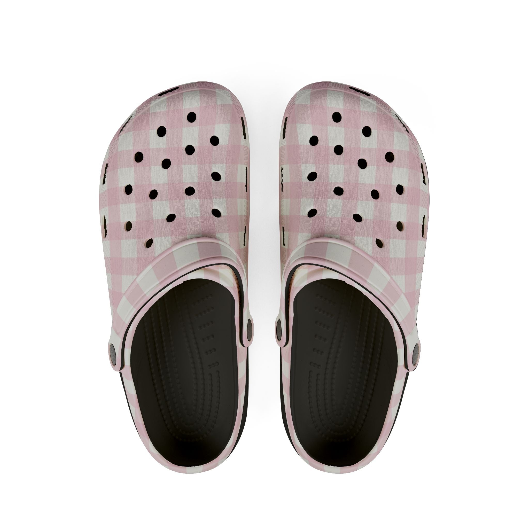 JAKKOUTTHEBXX Pink Gingham EVA Foam Clogs 2025