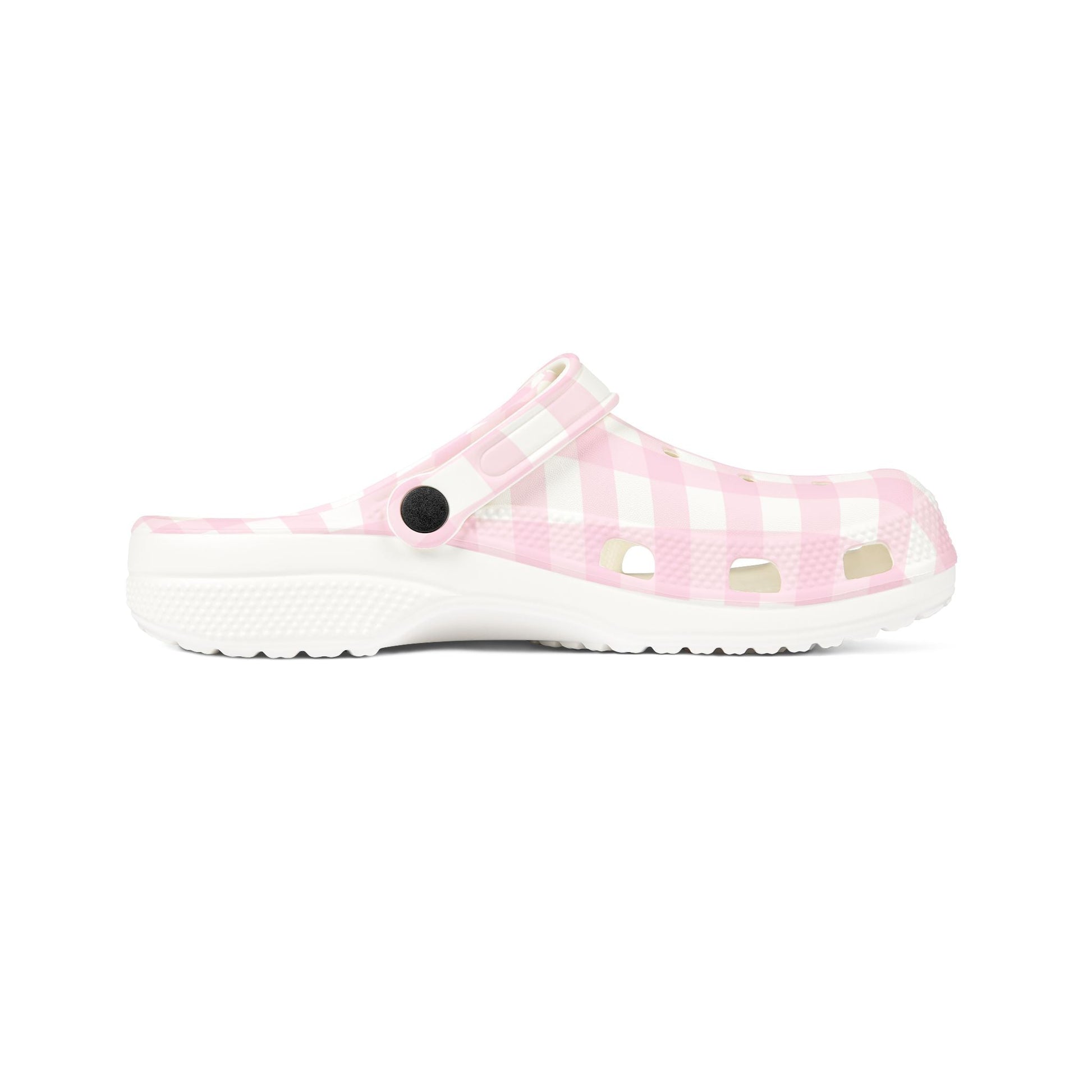 JAKKOUTTHEBXX Pink Gingham EVA Foam Clogs 2025