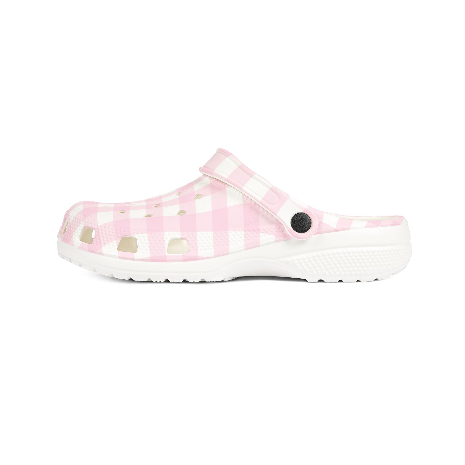 JAKKOUTTHEBXX Pink Gingham EVA Foam Clogs 2025