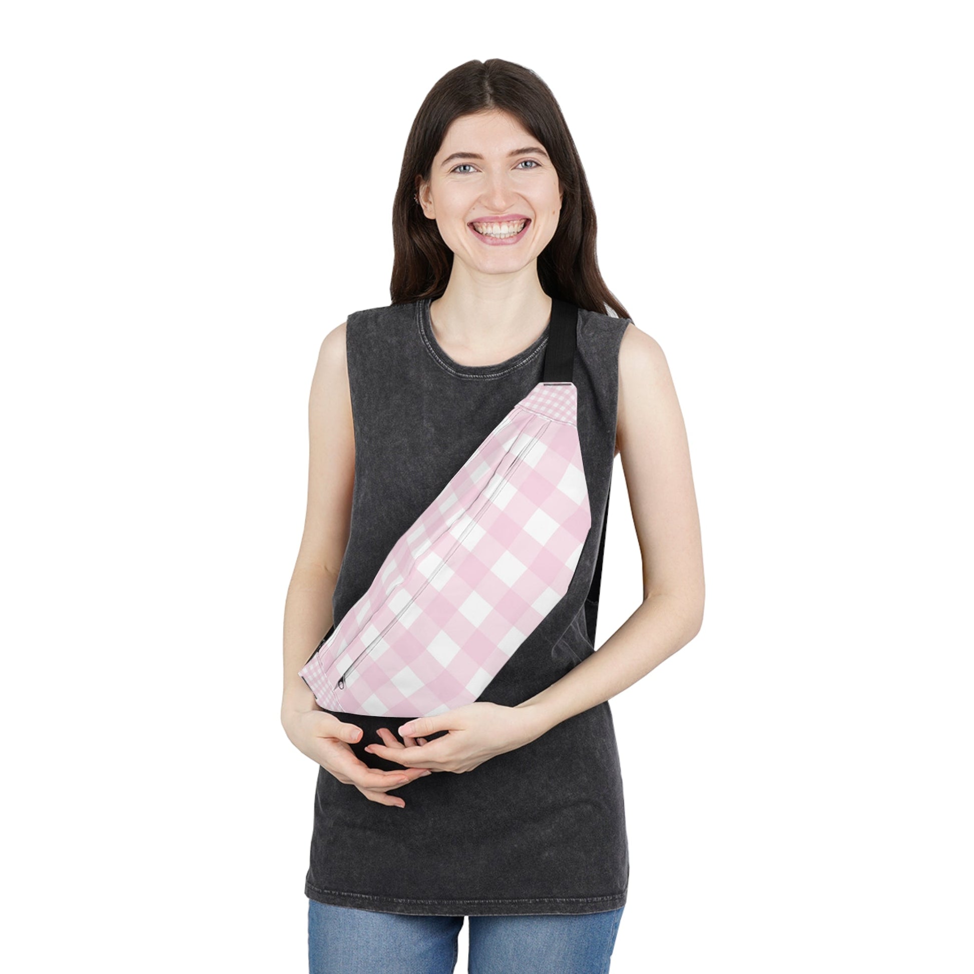 JAKKOUTTHEBXX Pink Gingham Fanny Pack 2025