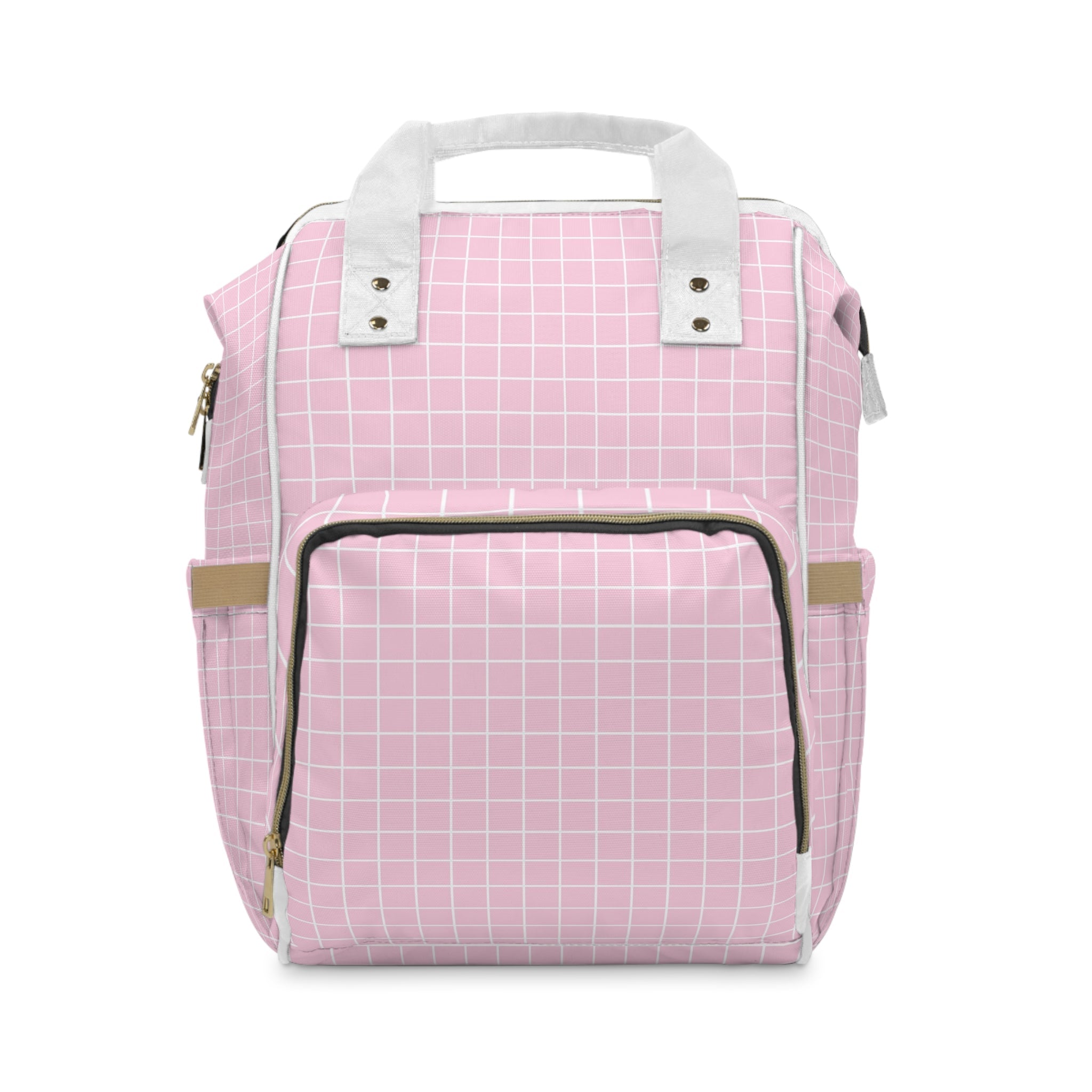 JAKKOUTTHEBXX Pink Grid Diaper Backpack 2025
