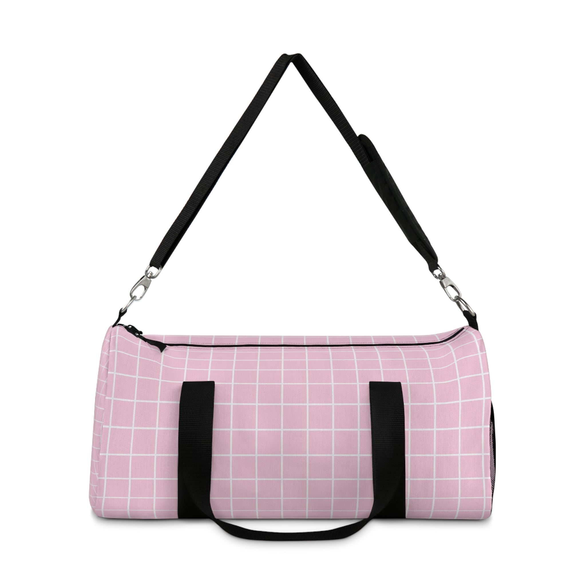 JAKKOUTTHEBXX Pink Grid Duffel Bag 2025