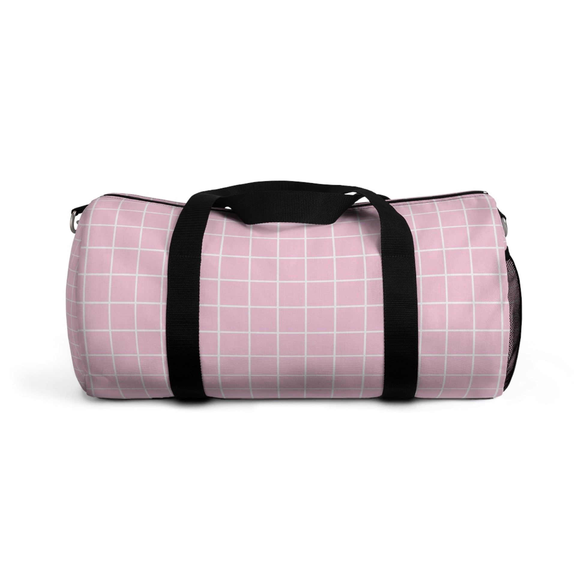 JAKKOUTTHEBXX Pink Grid Duffel Bag 2025