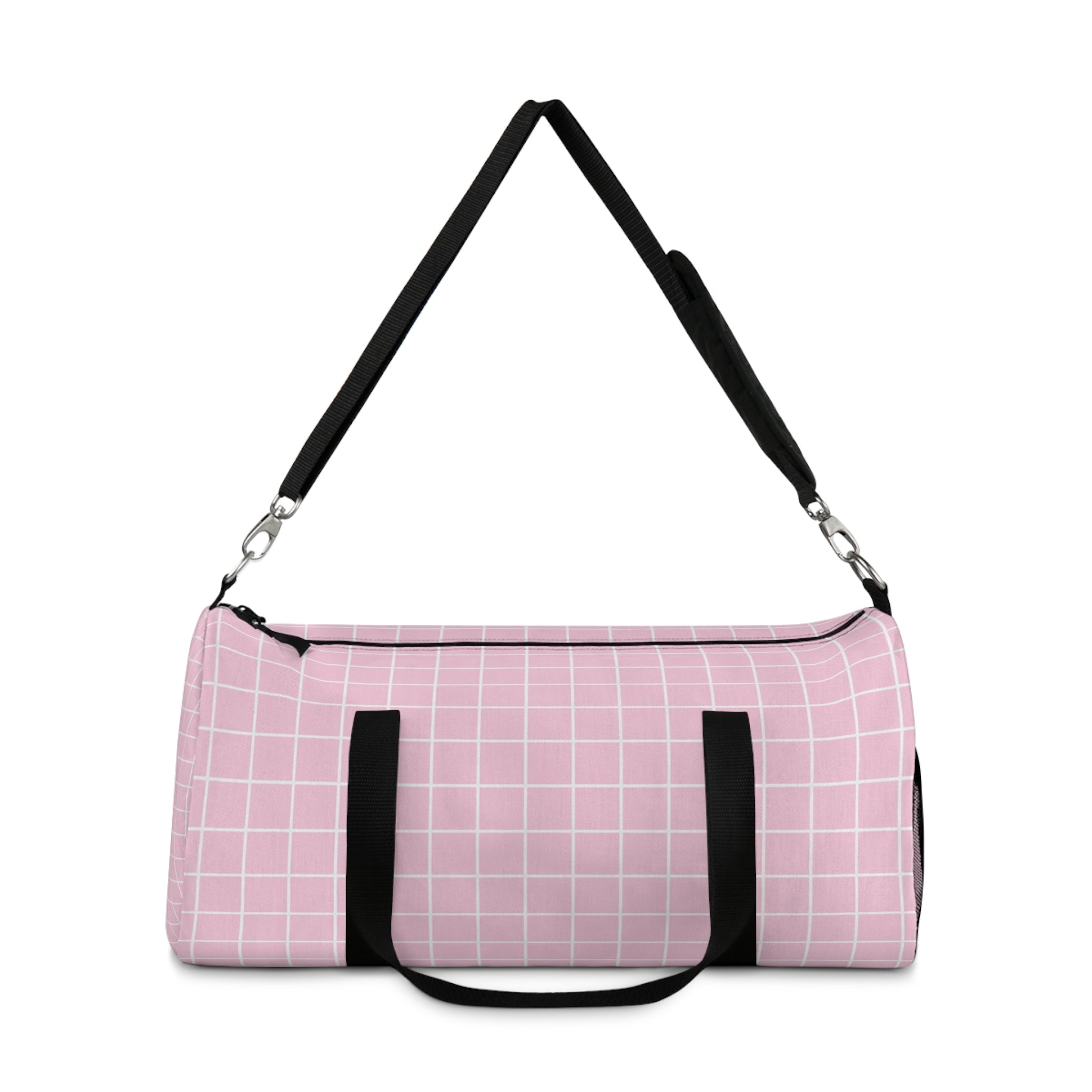 JAKKOUTTHEBXX Pink Grid Duffel Bag 2025