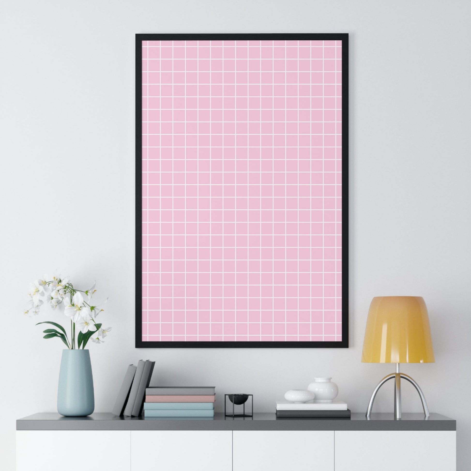 JAKKOUTTHEBXX Pink Grid Framed Poster 2025