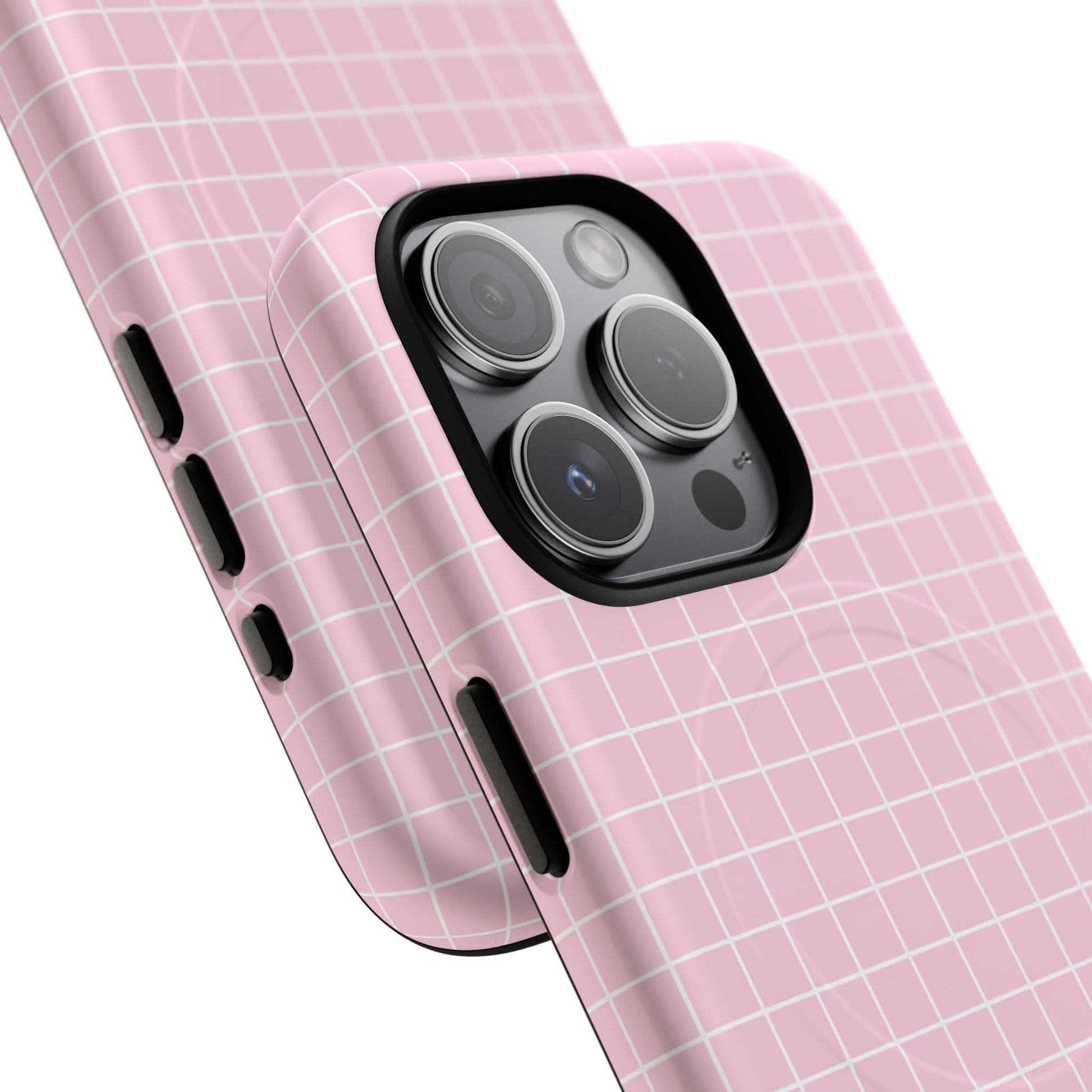 Pink Grid MagSafe iPhone Case, Artsulli - Art is Long, Life is Short, Phone Case, , , , , , , 