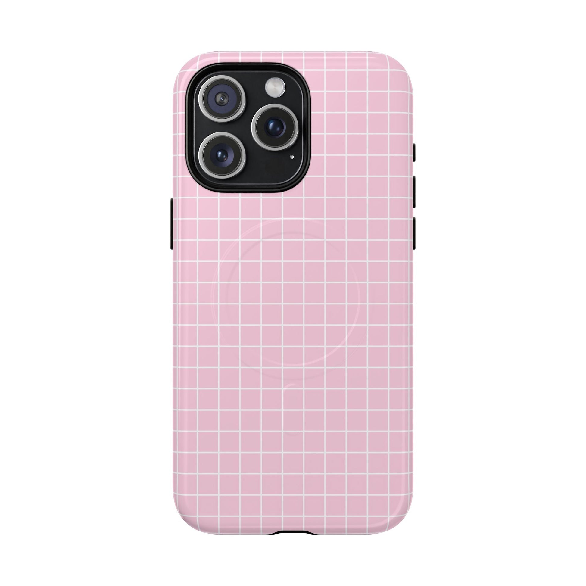 Pink Grid MagSafe iPhone Case, Artsulli - Art is Long, Life is Short, Phone Case, Size, iPhone 15 Pro Max, Surface, Glossy, , , 77384587150157285231