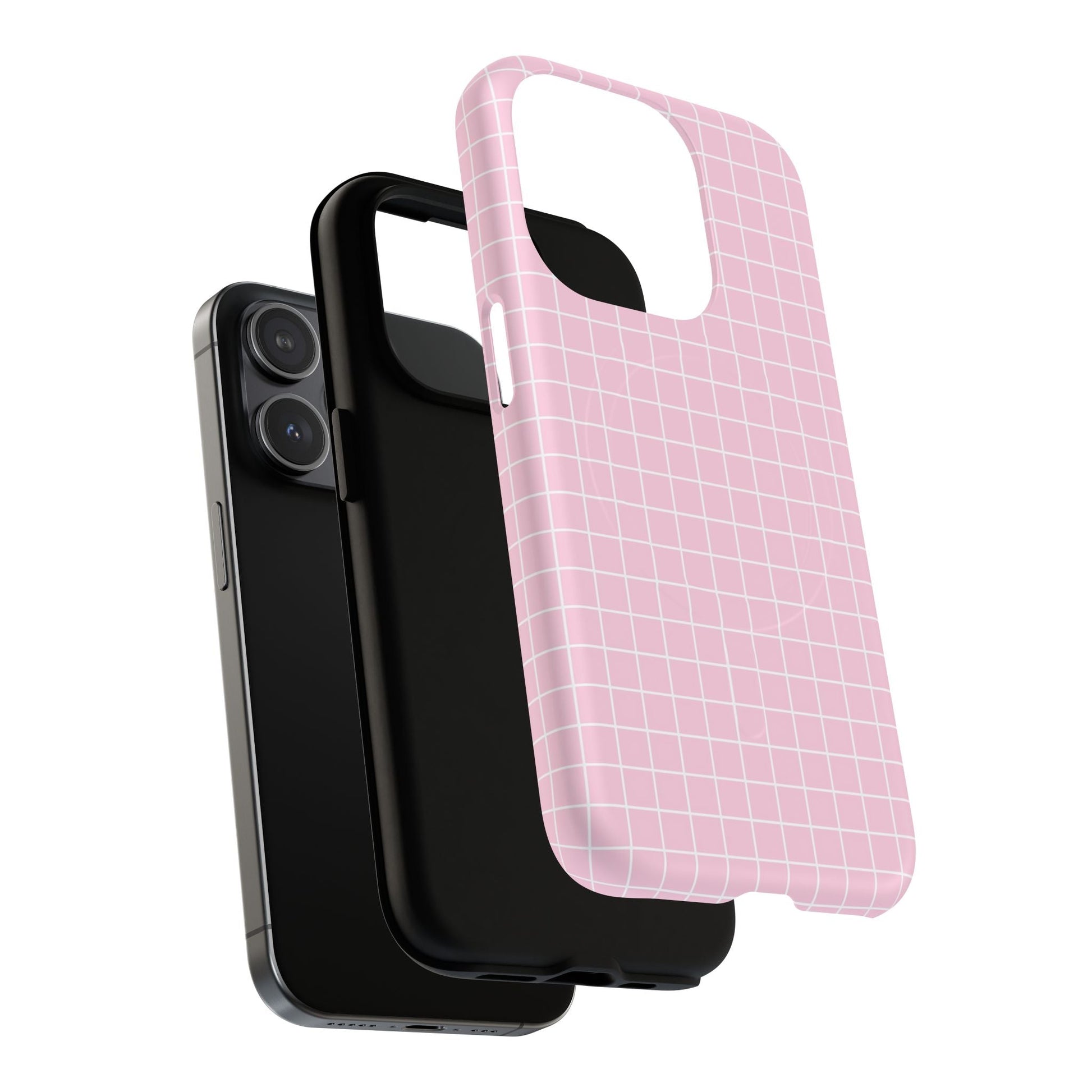 Pink Grid MagSafe iPhone Case, Artsulli - Art is Long, Life is Short, Phone Case, , , , , , , 