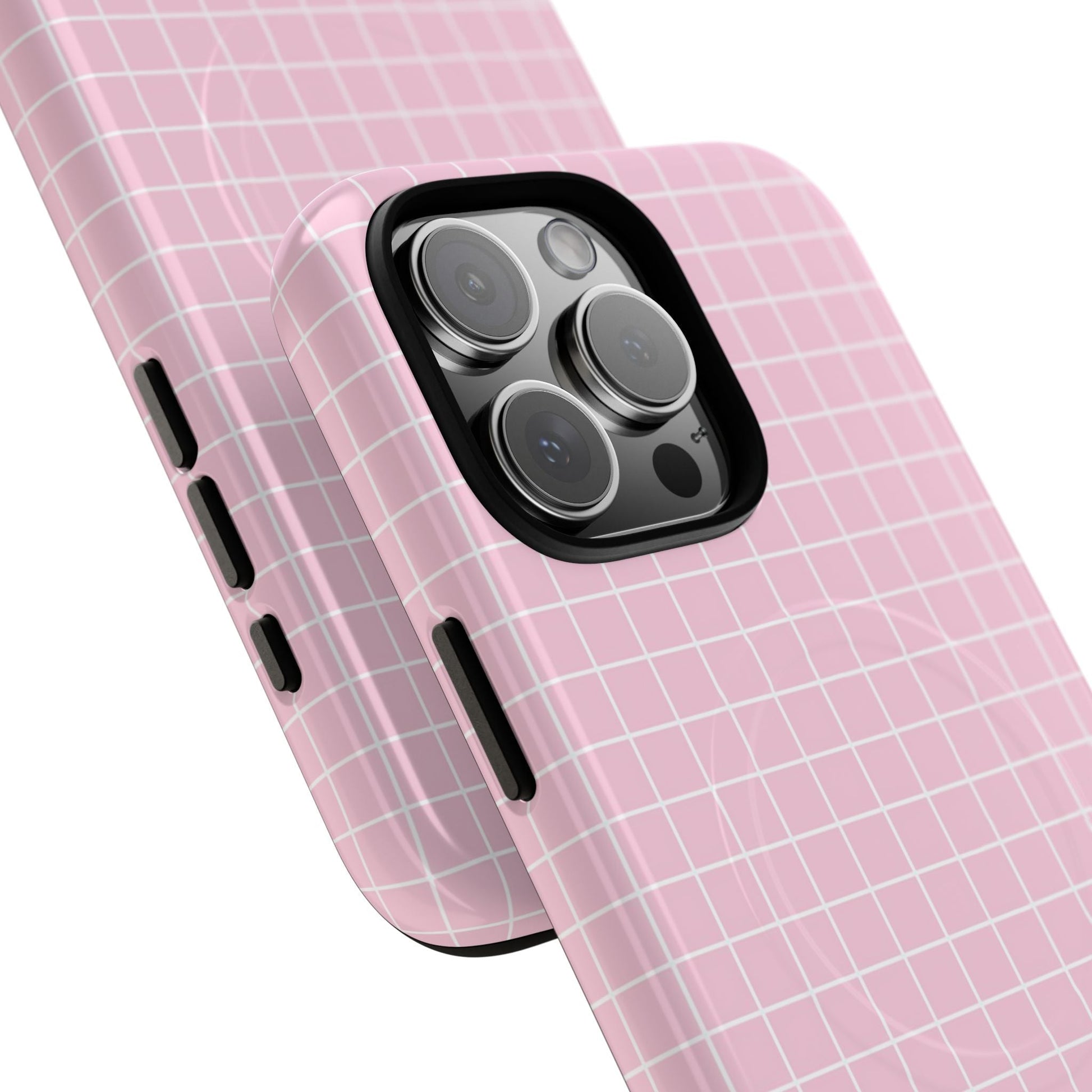 Pink Grid MagSafe iPhone Case, Artsulli - Art is Long, Life is Short, Phone Case, , , , , , , 