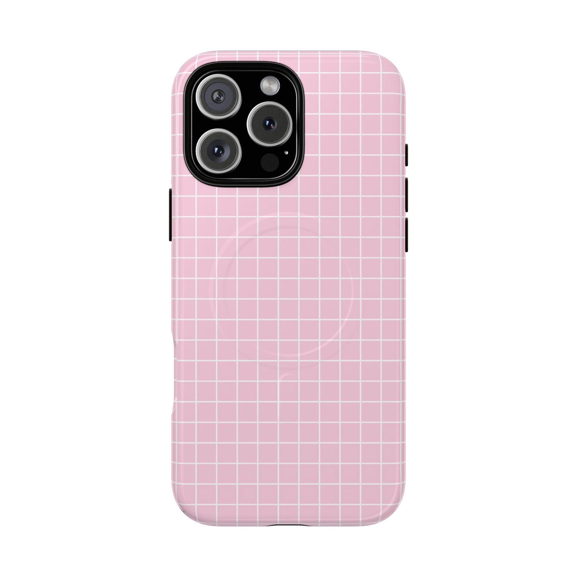Pink Grid MagSafe iPhone Case, Artsulli - Art is Long, Life is Short, Phone Case, Size, iPhone 16 Pro Max, Surface, Glossy, , , 94560121738030684310