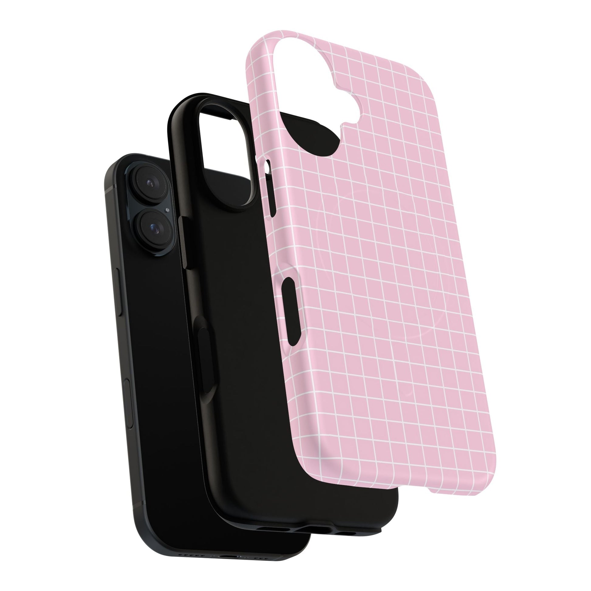 Pink Grid MagSafe iPhone Case, Artsulli - Art is Long, Life is Short, Phone Case, , , , , , , 