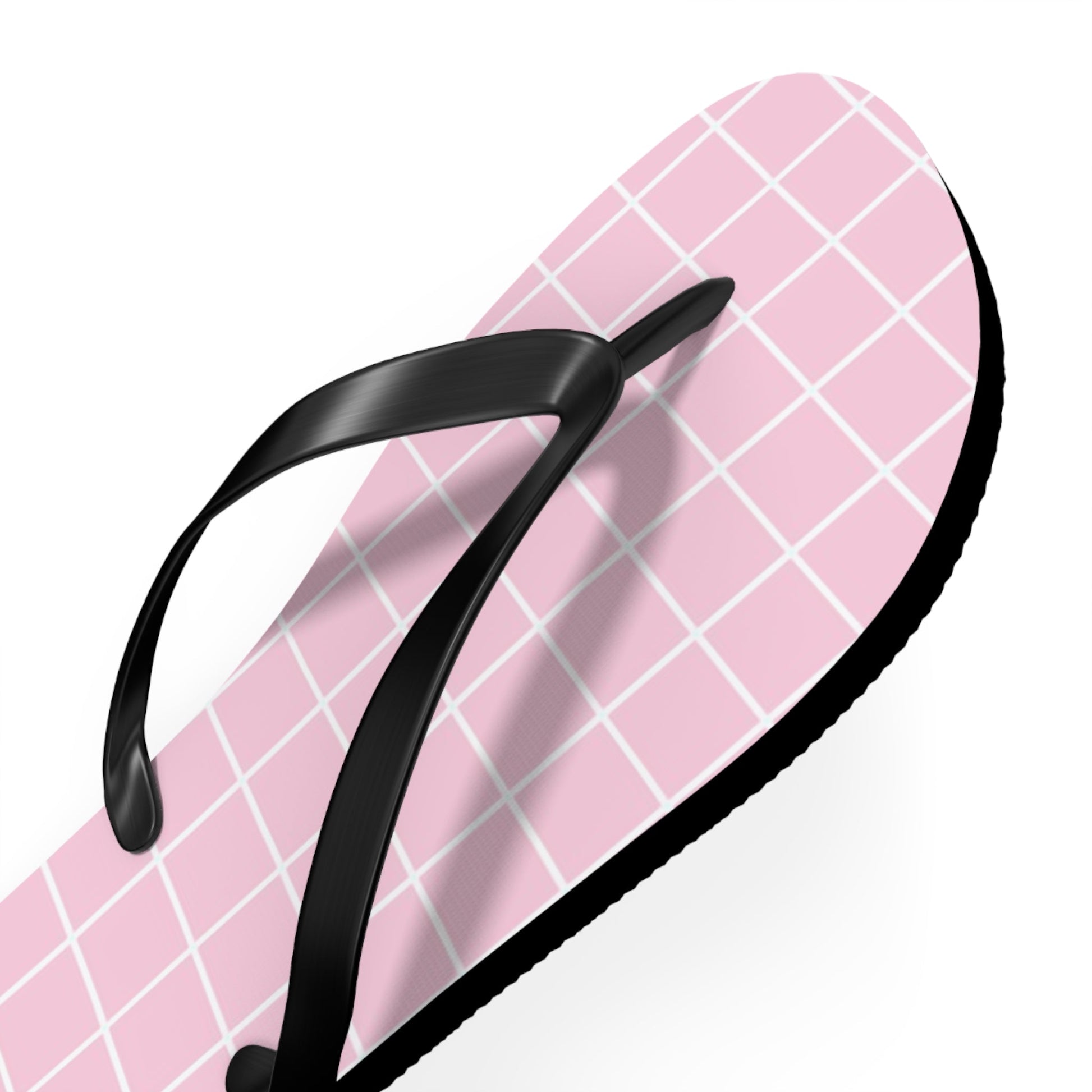 JAKKOUTTHEBXX Pink Grid Pattern Flip Flops 2025