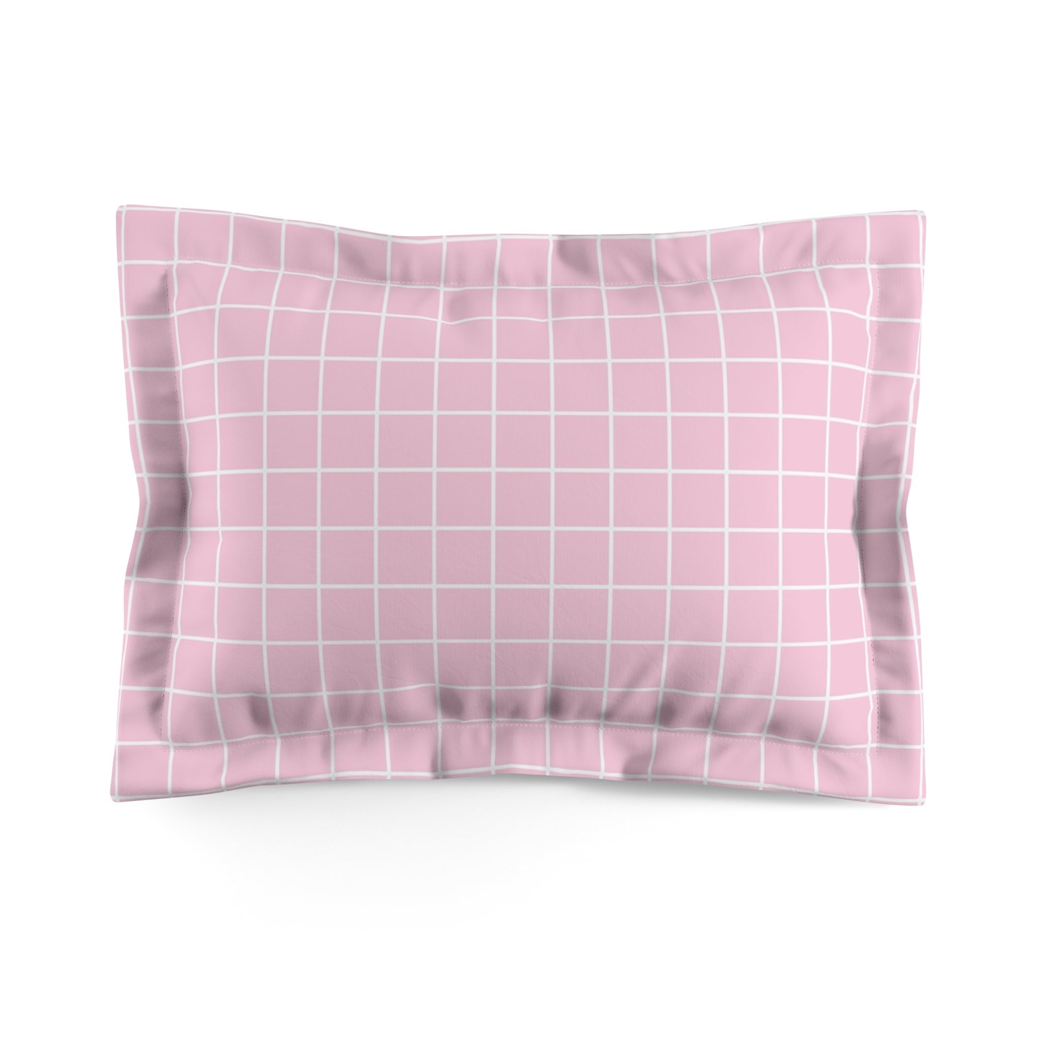 Pink Grid Pattern Pillow Sham, Artsulli - Art is Long, Life is Short, Home Decor, Size, Standard, , , , , 28515037757478803176