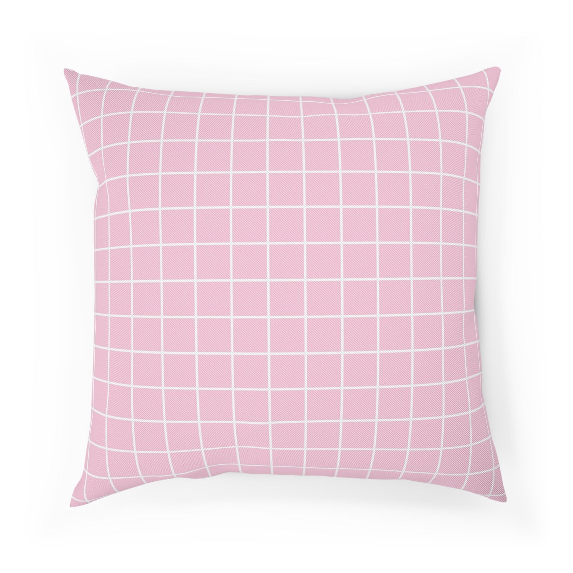 JAKKOUTTHEBXX Pink Grid Pattern Throw Pillow 2025