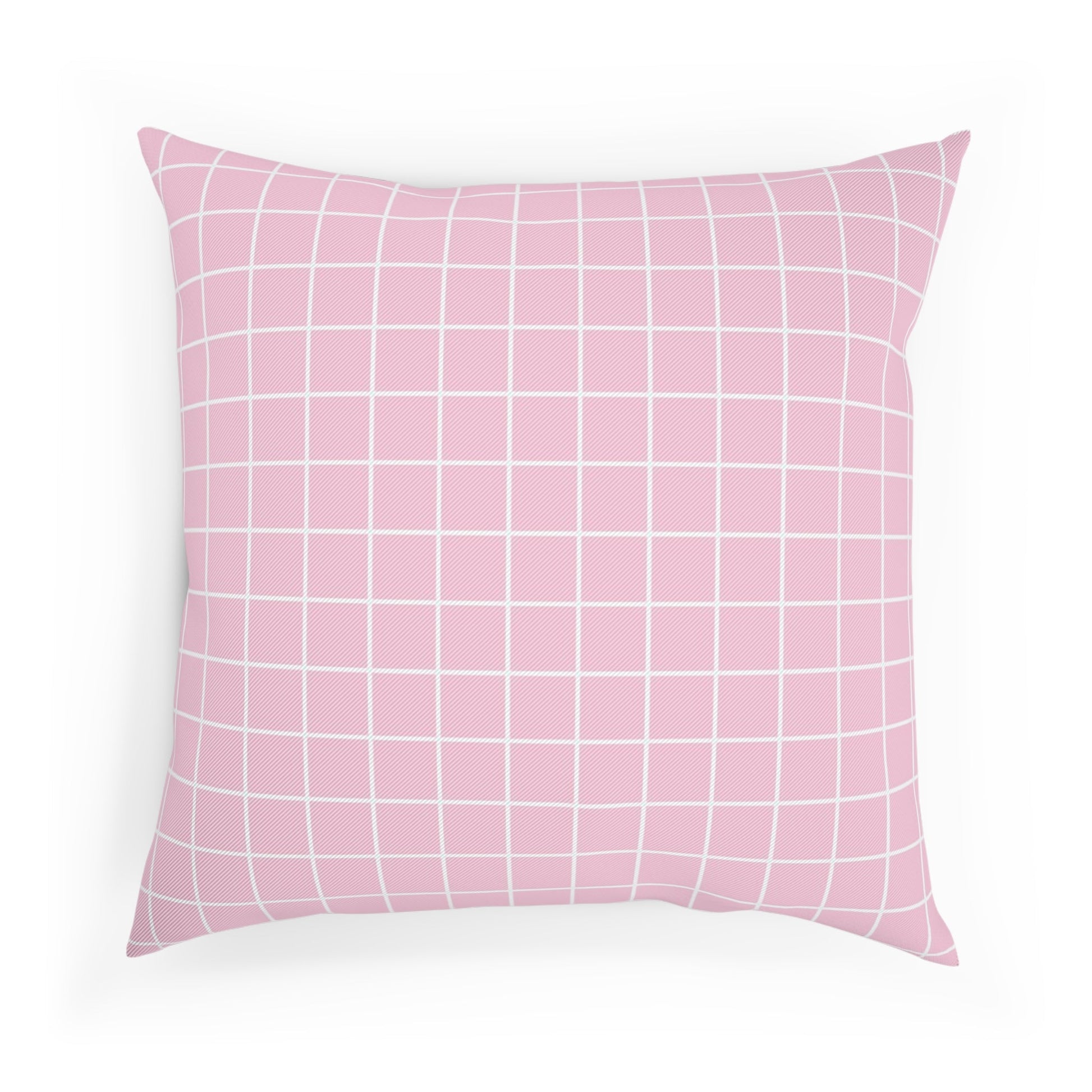 JAKKOUTTHEBXX Pink Grid Pattern Throw Pillow 2025
