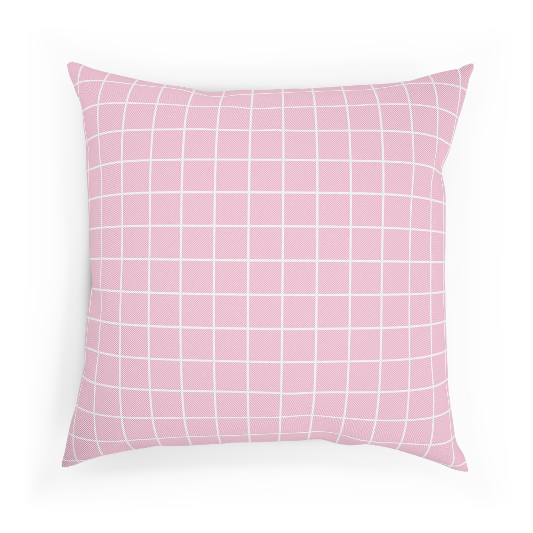 JAKKOUTTHEBXX Pink Grid Pattern Throw Pillow 2025