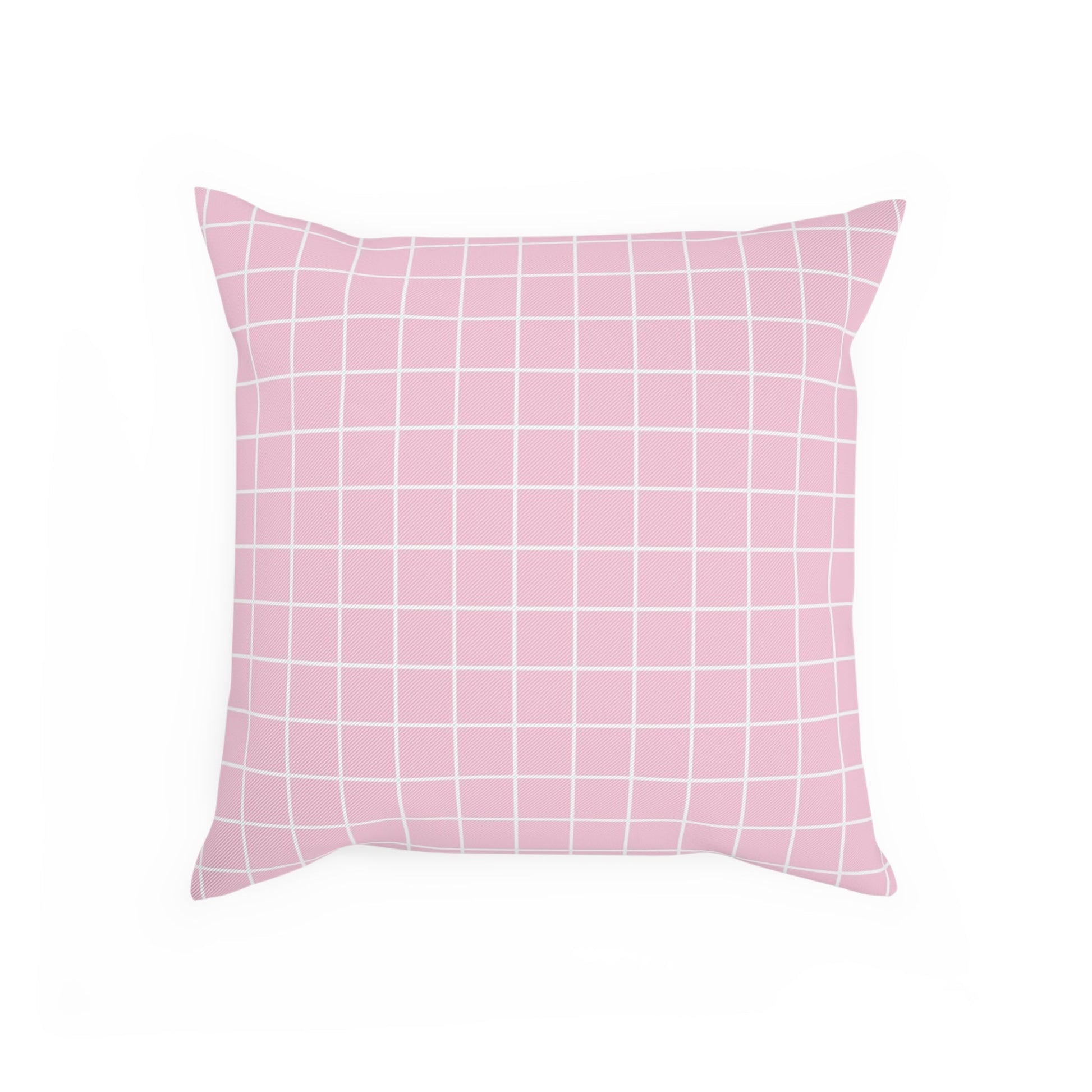 JAKKOUTTHEBXX Pink Grid Pattern Throw Pillow 2025