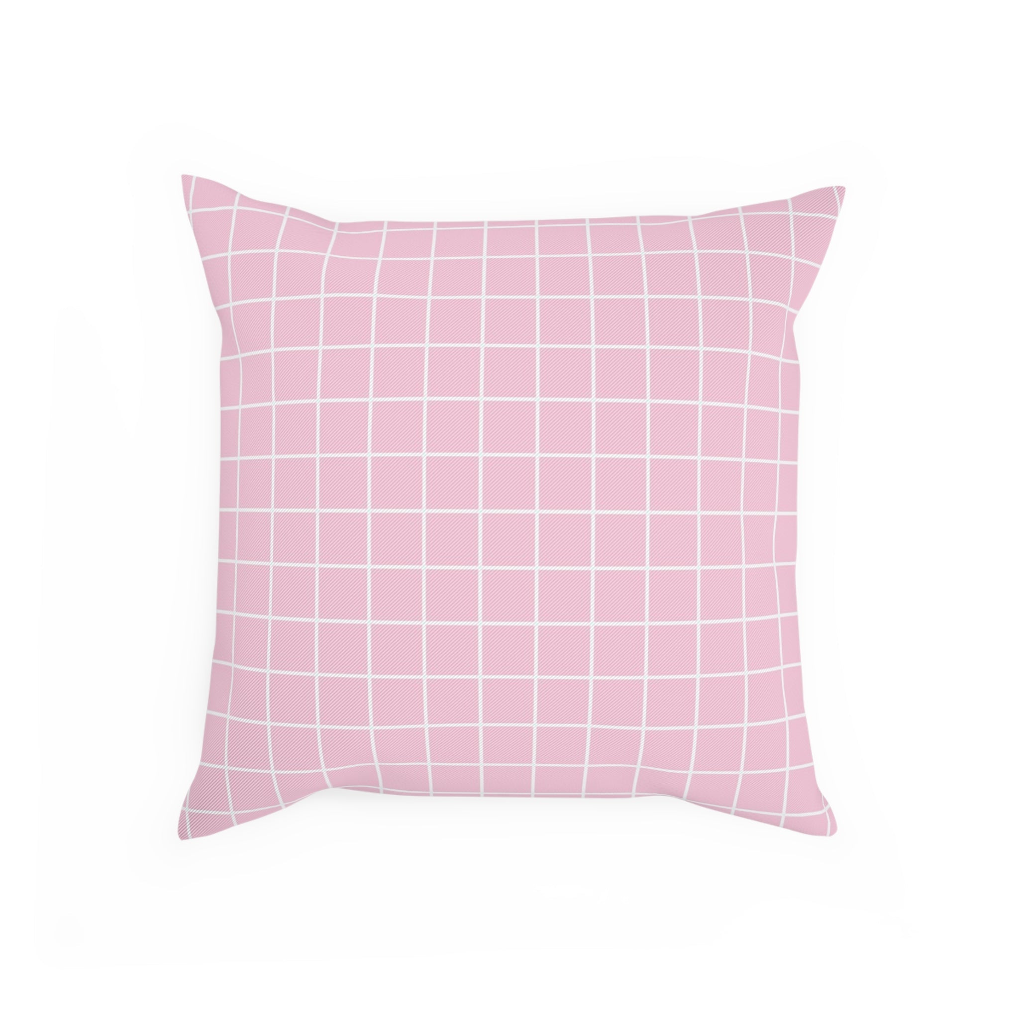 JAKKOUTTHEBXX Pink Grid Pattern Throw Pillow 2025