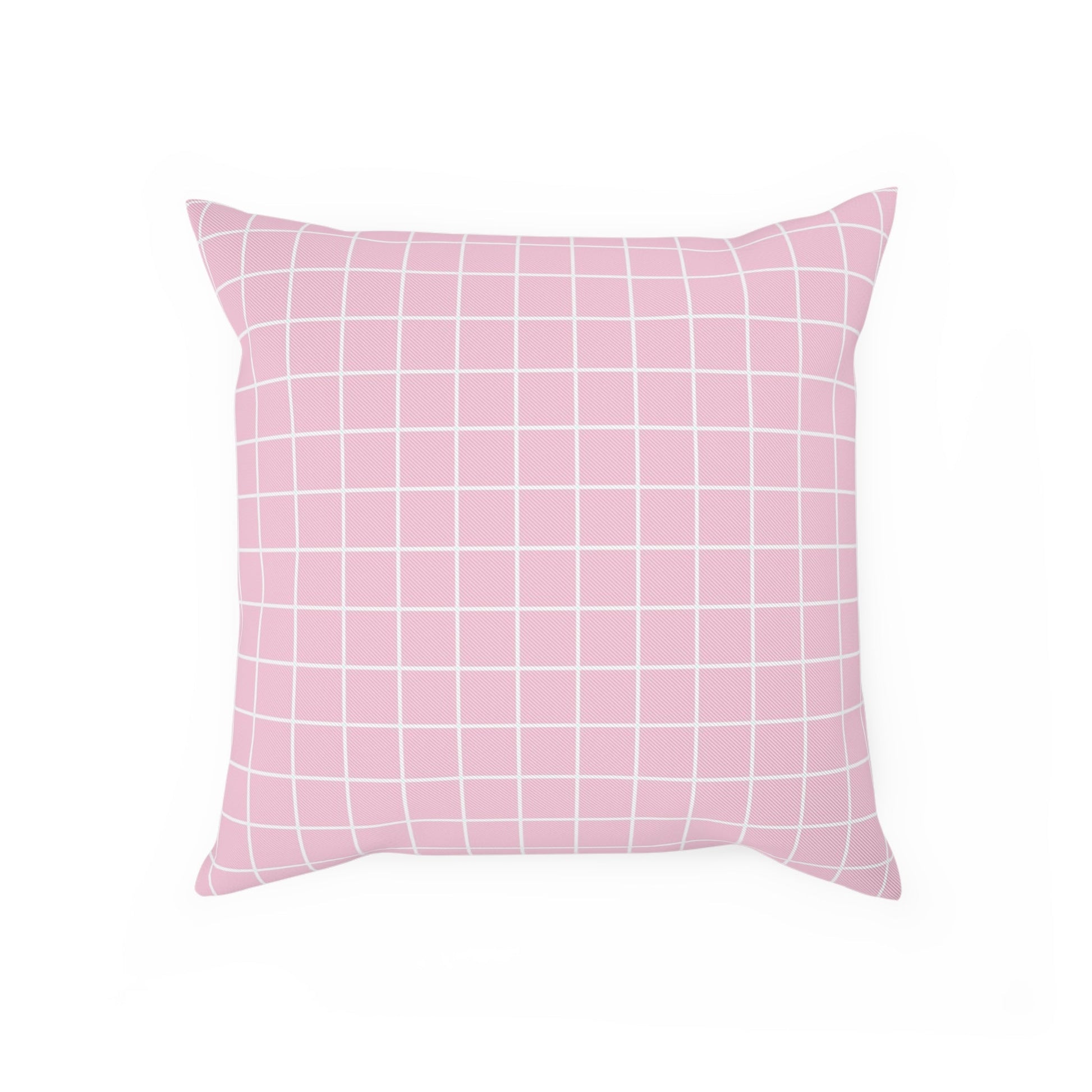 JAKKOUTTHEBXX Pink Grid Pattern Throw Pillow 2025