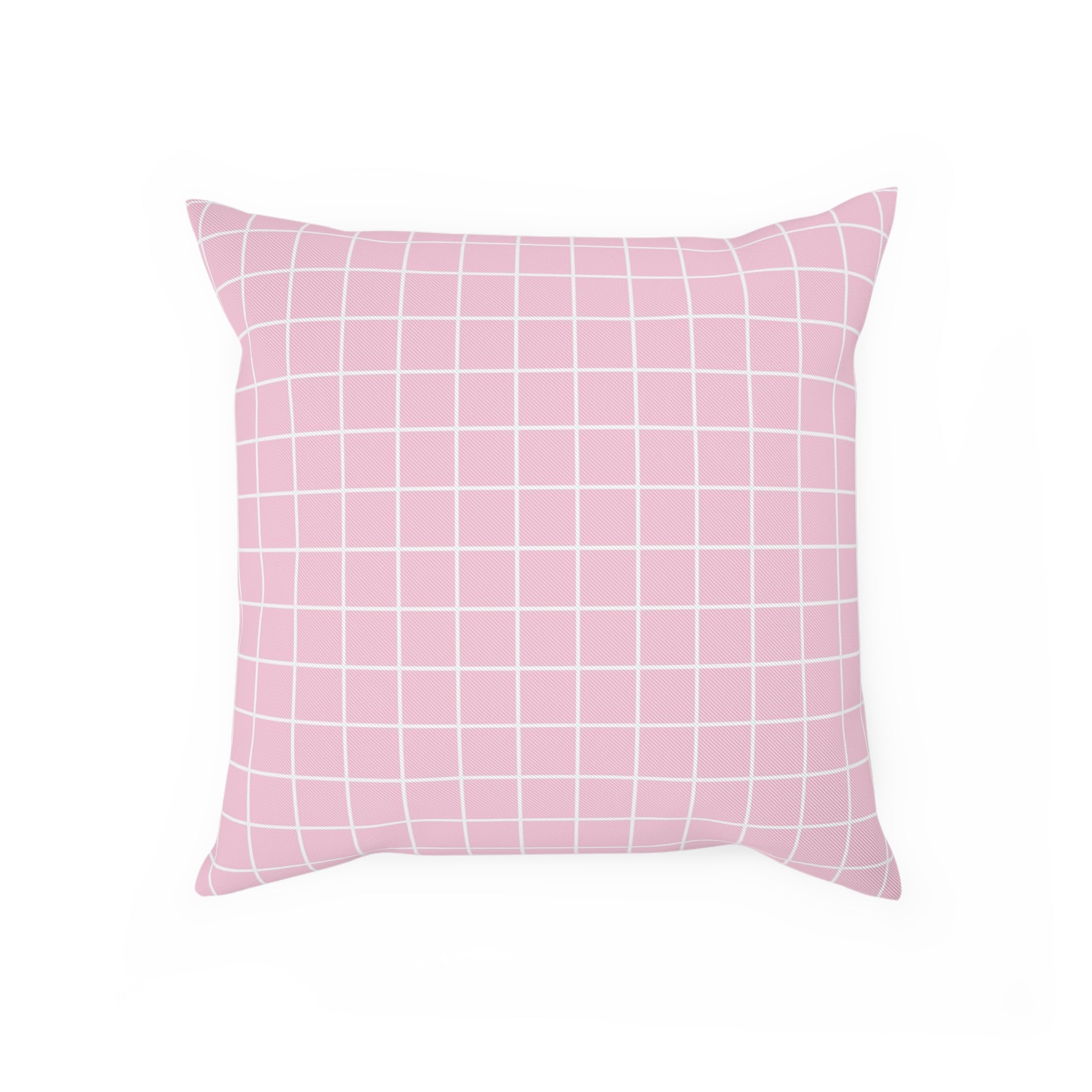 JAKKOUTTHEBXX Pink Grid Pattern Throw Pillow 2025