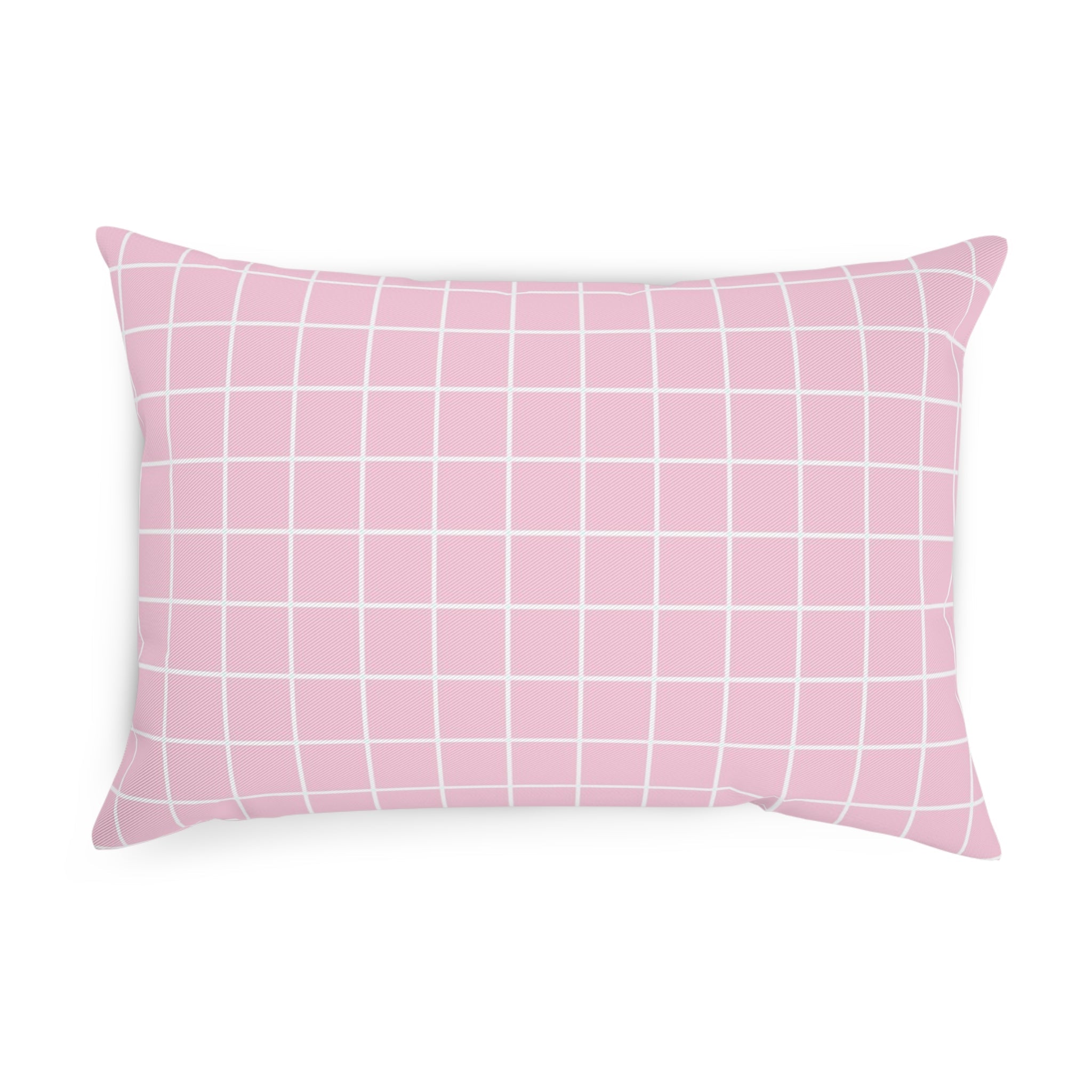 JAKKOUTTHEBXX Pink Grid Pattern Throw Pillow 2025