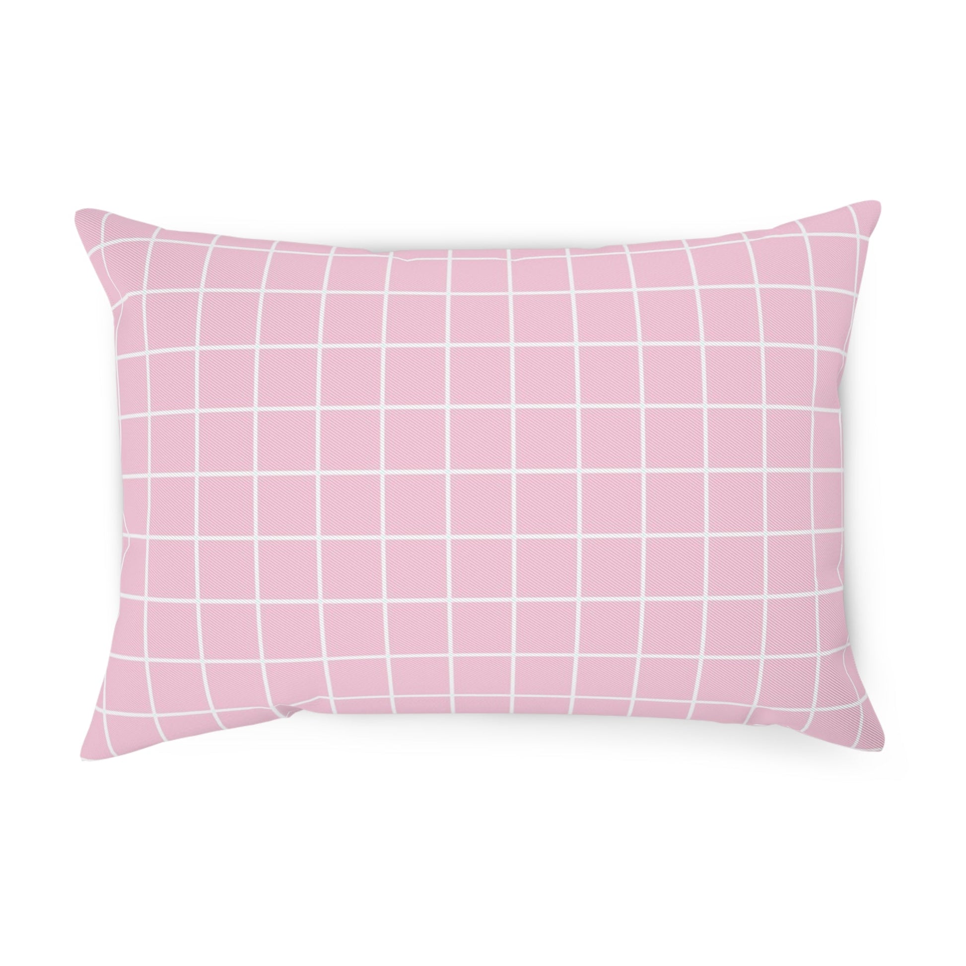 JAKKOUTTHEBXX Pink Grid Pattern Throw Pillow 2025