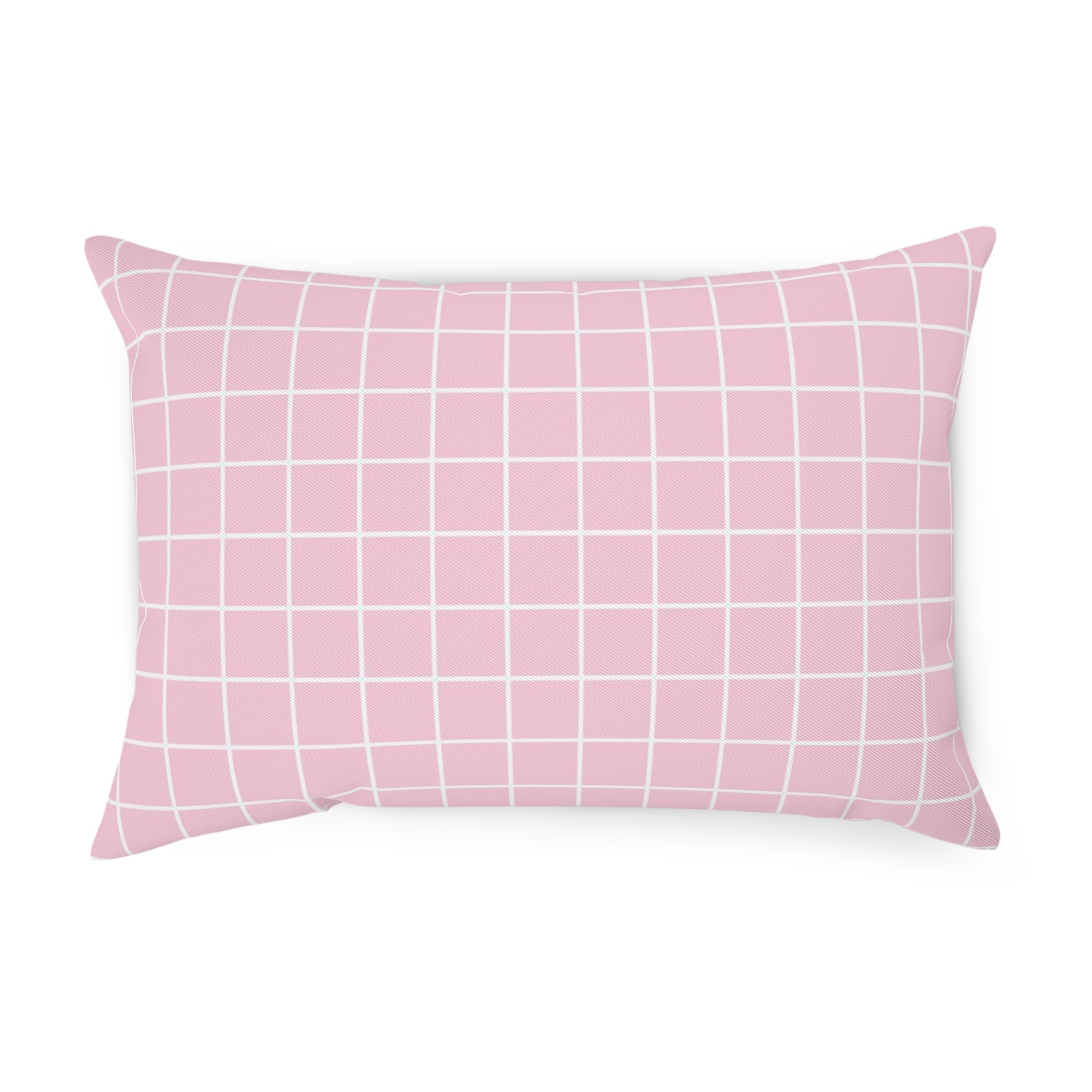 JAKKOUTTHEBXX Pink Grid Pattern Throw Pillow 2025
