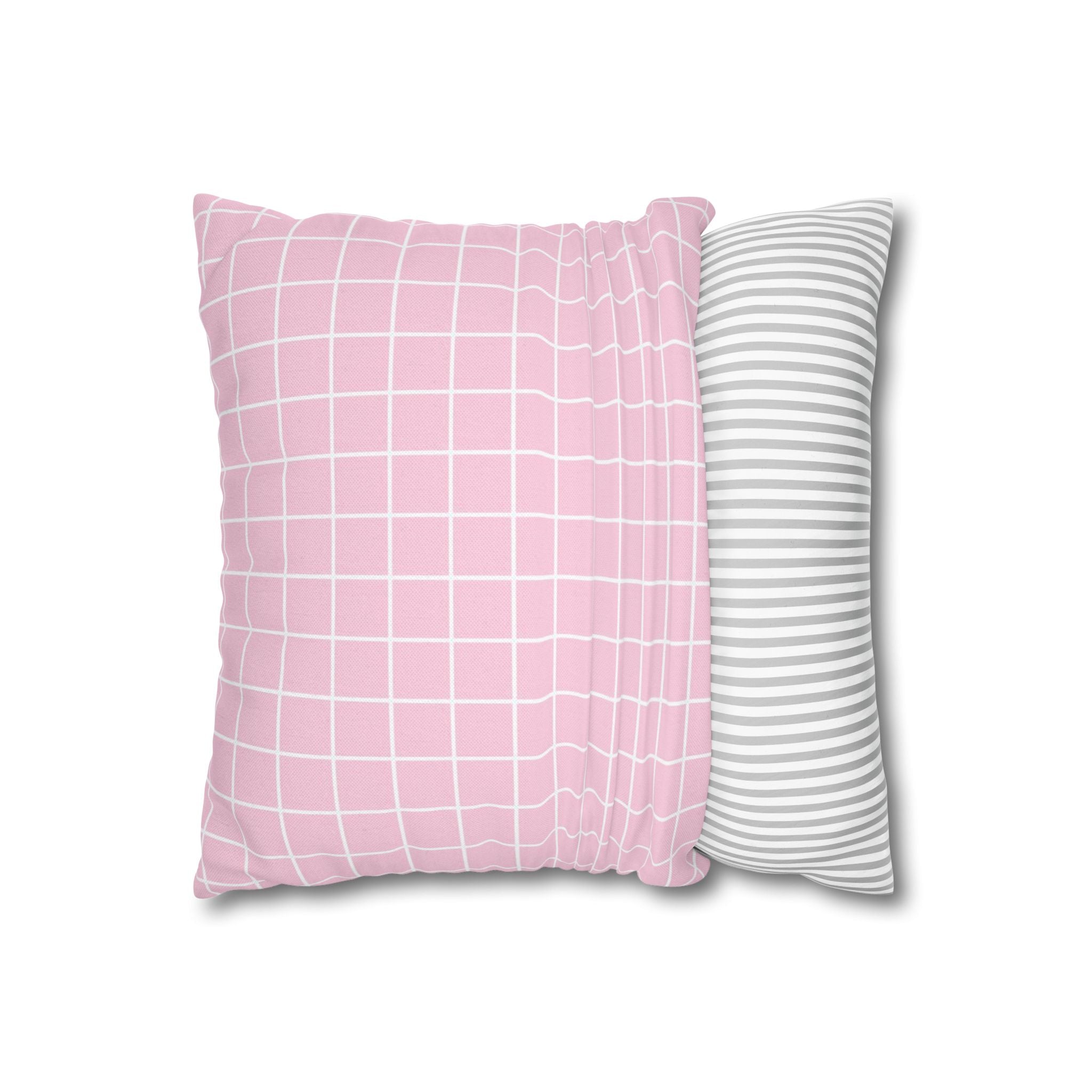 Pink Grid Pattern Throw Pillow, Artsulli - Art is Long, Life is Short, Home Decor, , , , , , , 