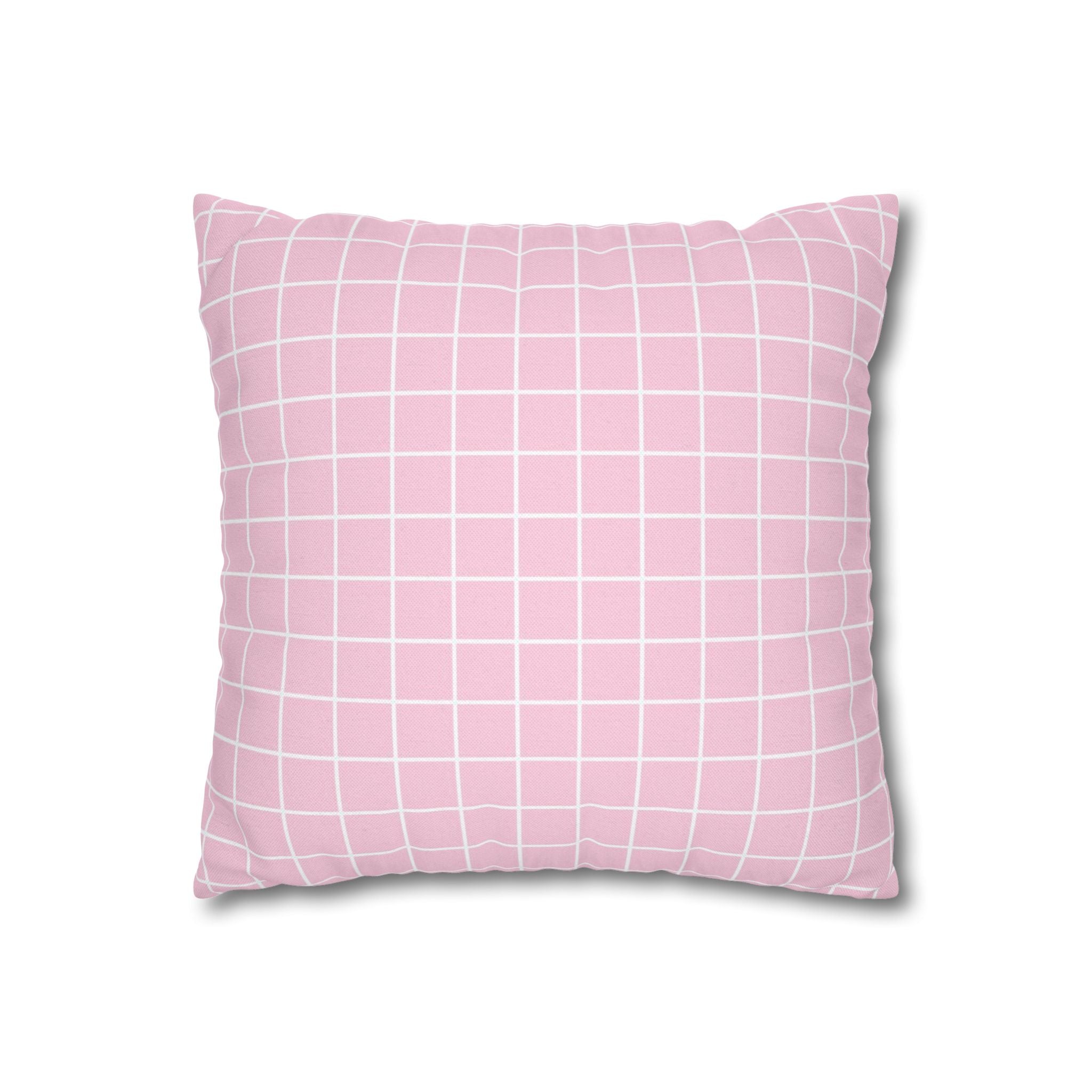 Pink Grid Pattern Throw Pillow, Artsulli - Art is Long, Life is Short, Home Decor, , , , , , , 