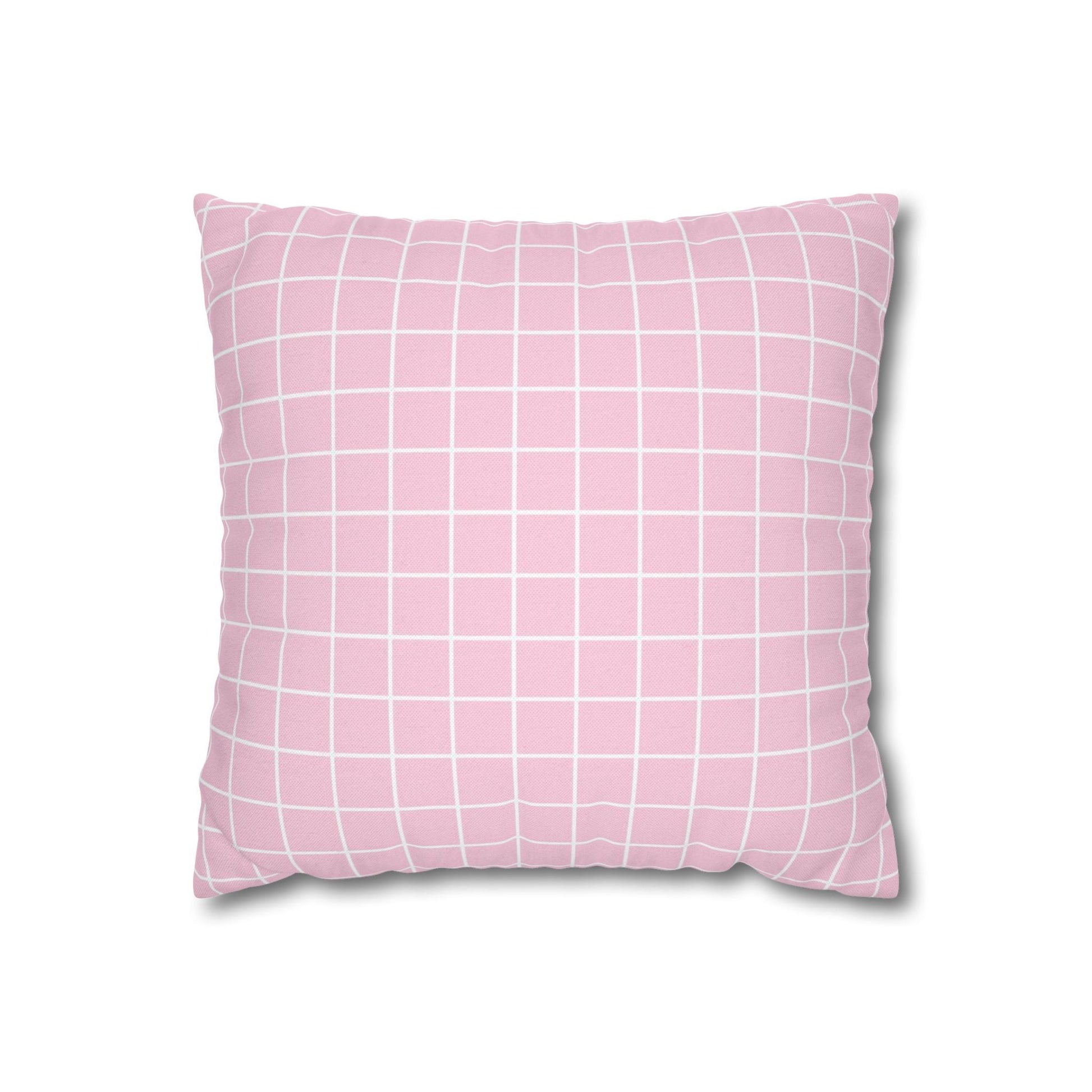 Pink Grid Pattern Throw Pillow, Artsulli - Art is Long, Life is Short, Home Decor, Size, 14" × 14", , , , , 32631237477255202795