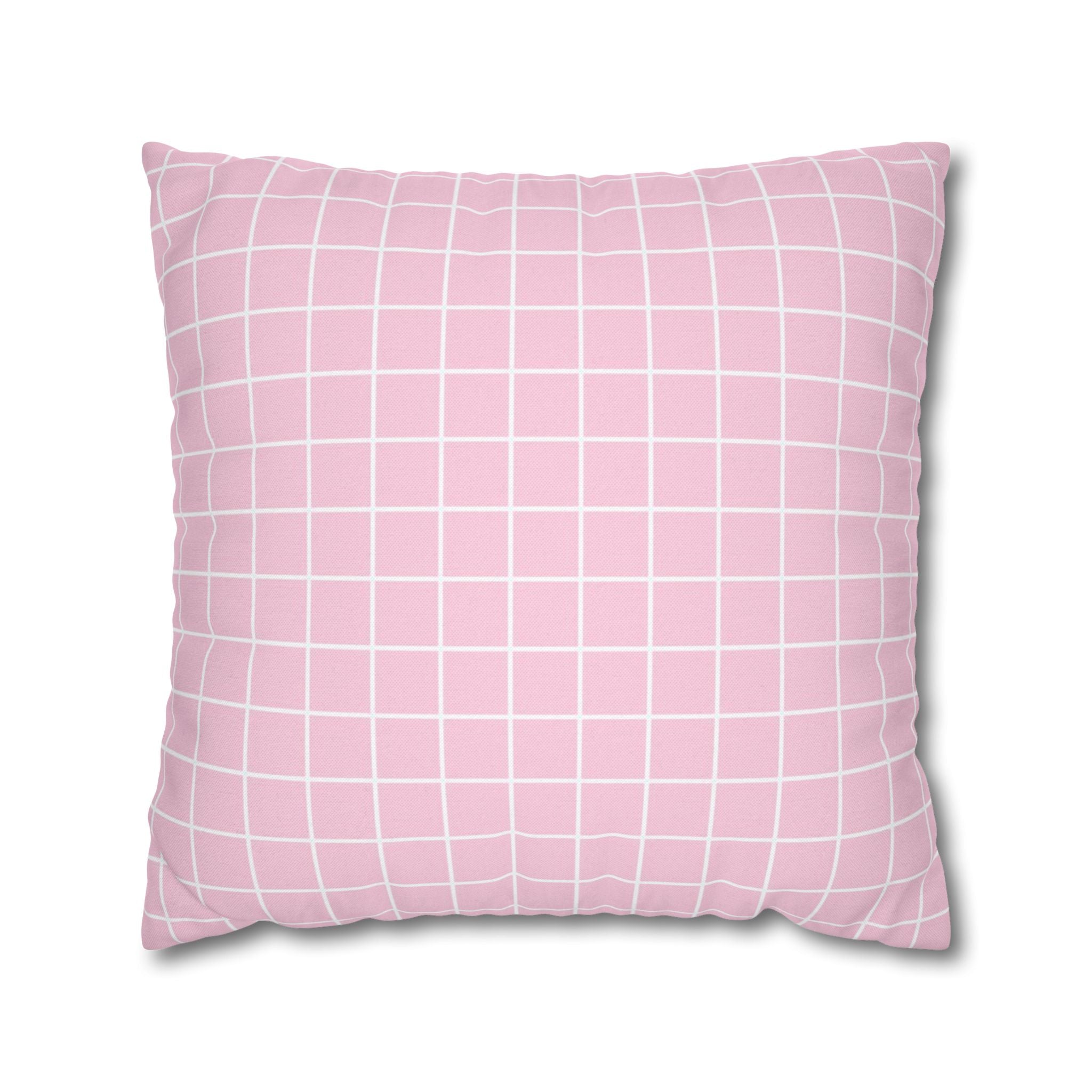 Pink Grid Pattern Throw Pillow, Artsulli - Art is Long, Life is Short, Home Decor, Size, 20" × 20", , , , , 19735092500367593739