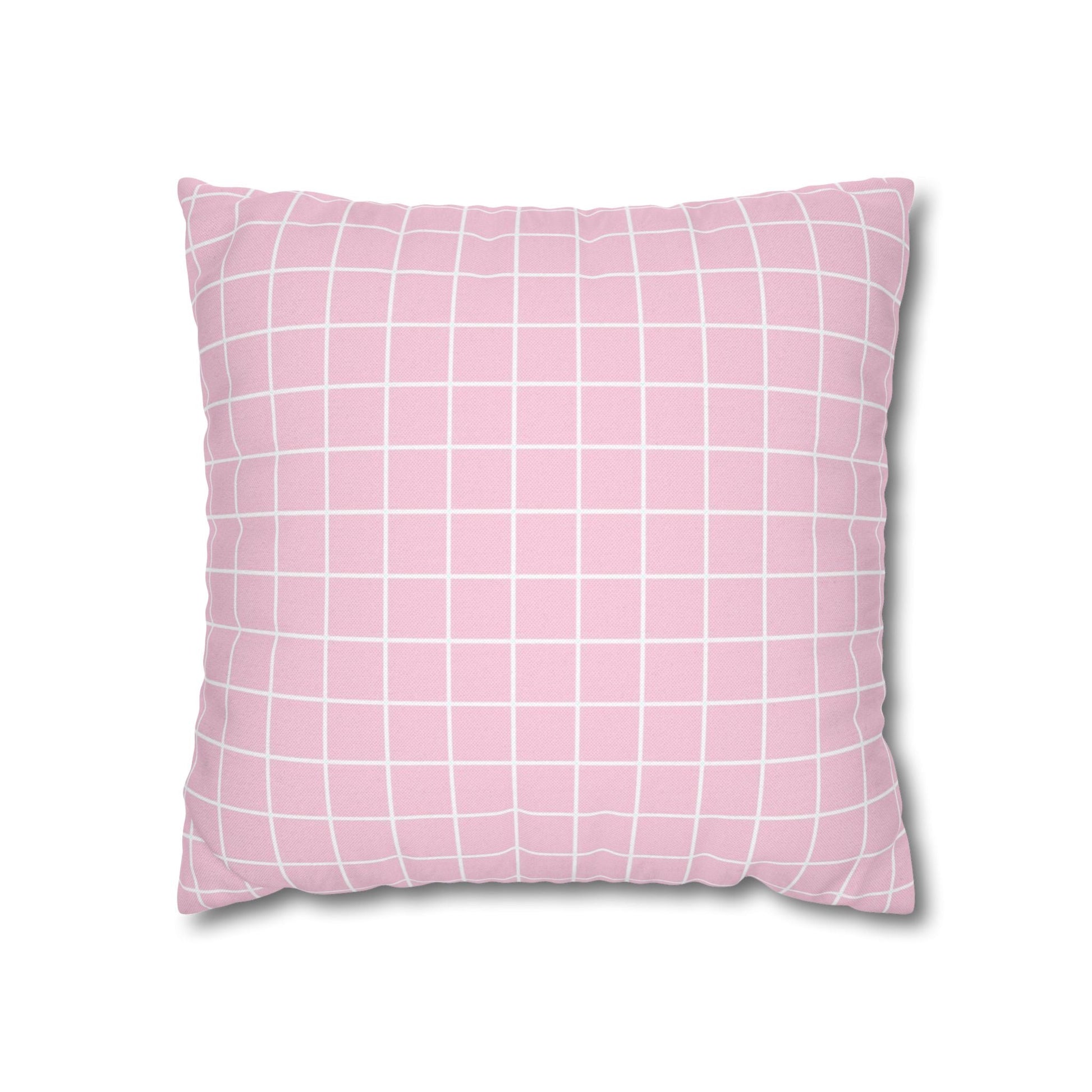 Pink Grid Pattern Throw Pillow, Artsulli - Art is Long, Life is Short, Home Decor, Size, 16" × 16", , , , , 96820496523083204273